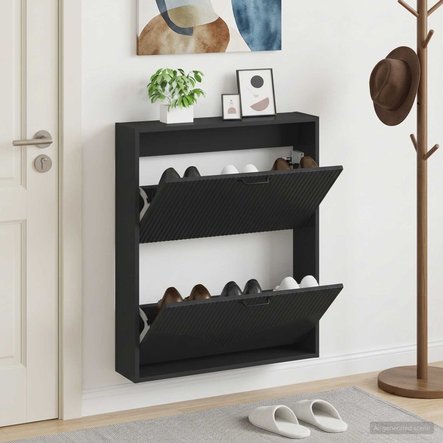 Wandmontierter Schuhschrank HOORN 71 x 17 x 86 cm Holzwerkstoff