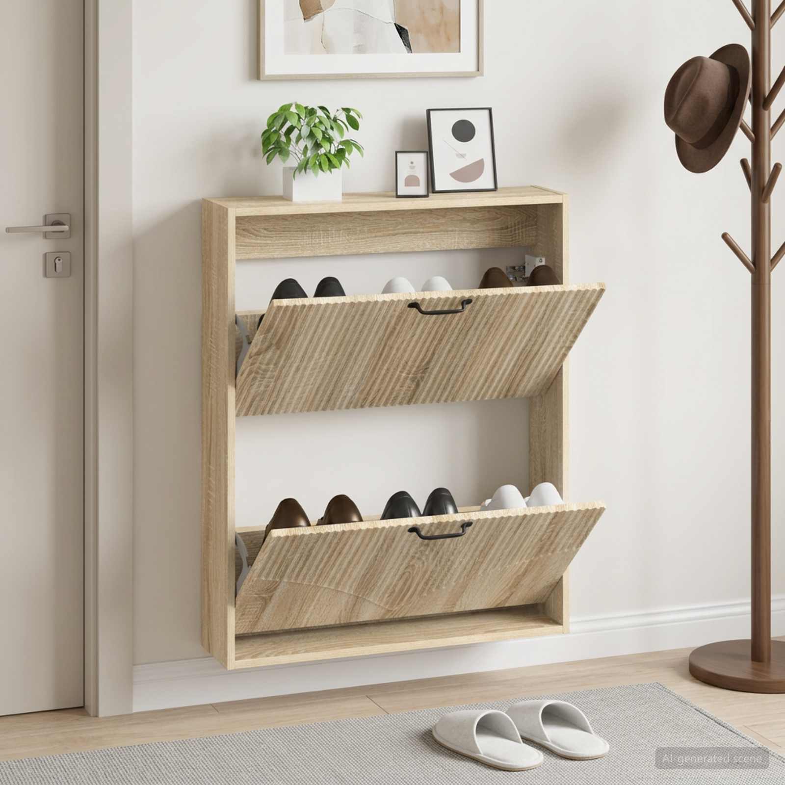 Wandmontierter Schuhschrank HOORN 71 x 17 x 86 cm Holzwerkstoff