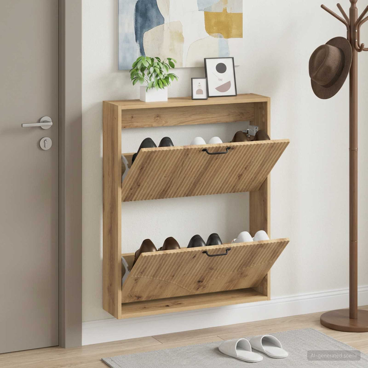 Wandmontierter Schuhschrank HOORN 71 x 17 x 86 cm Holzwerkstoff