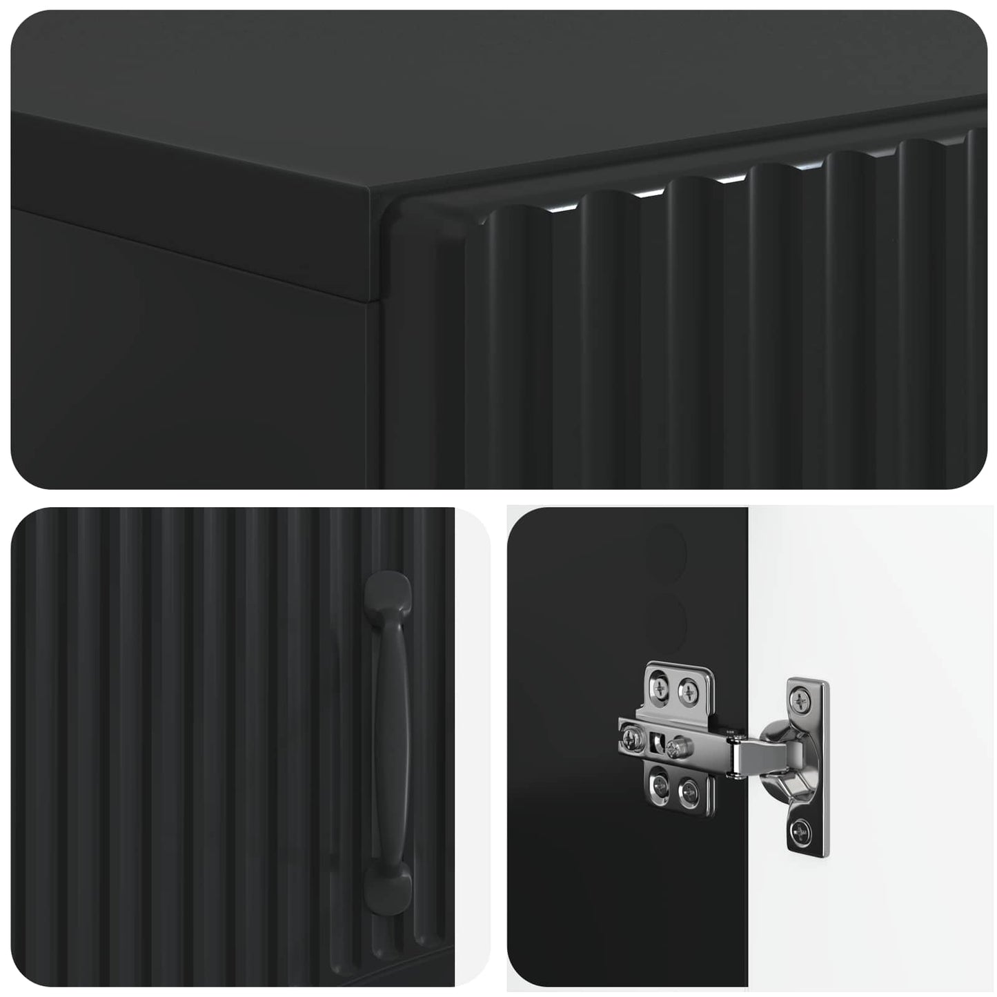 Schuhschrank HOORN 59,5 x 39,5 x 87 cm Holzwerkstoff Schwarz