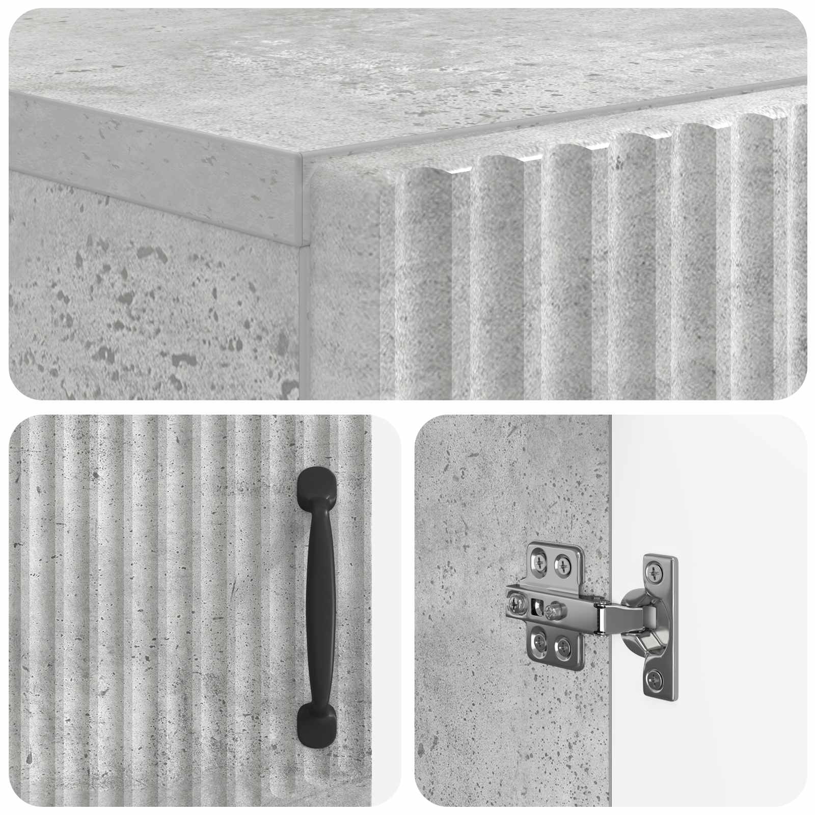 Schuhschrank HOORN 59,5 x 39,5 x 87 cm Holzwerkstoff Betongrau