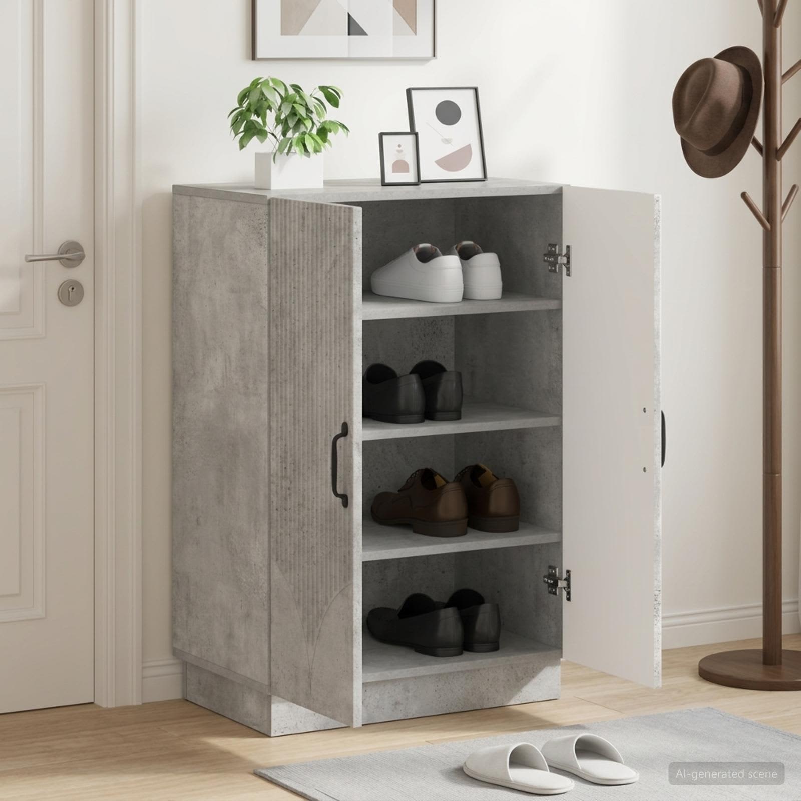 Schuhschrank HOORN 59,5 x 39,5 x 87 cm Holzwerkstoff Betongrau