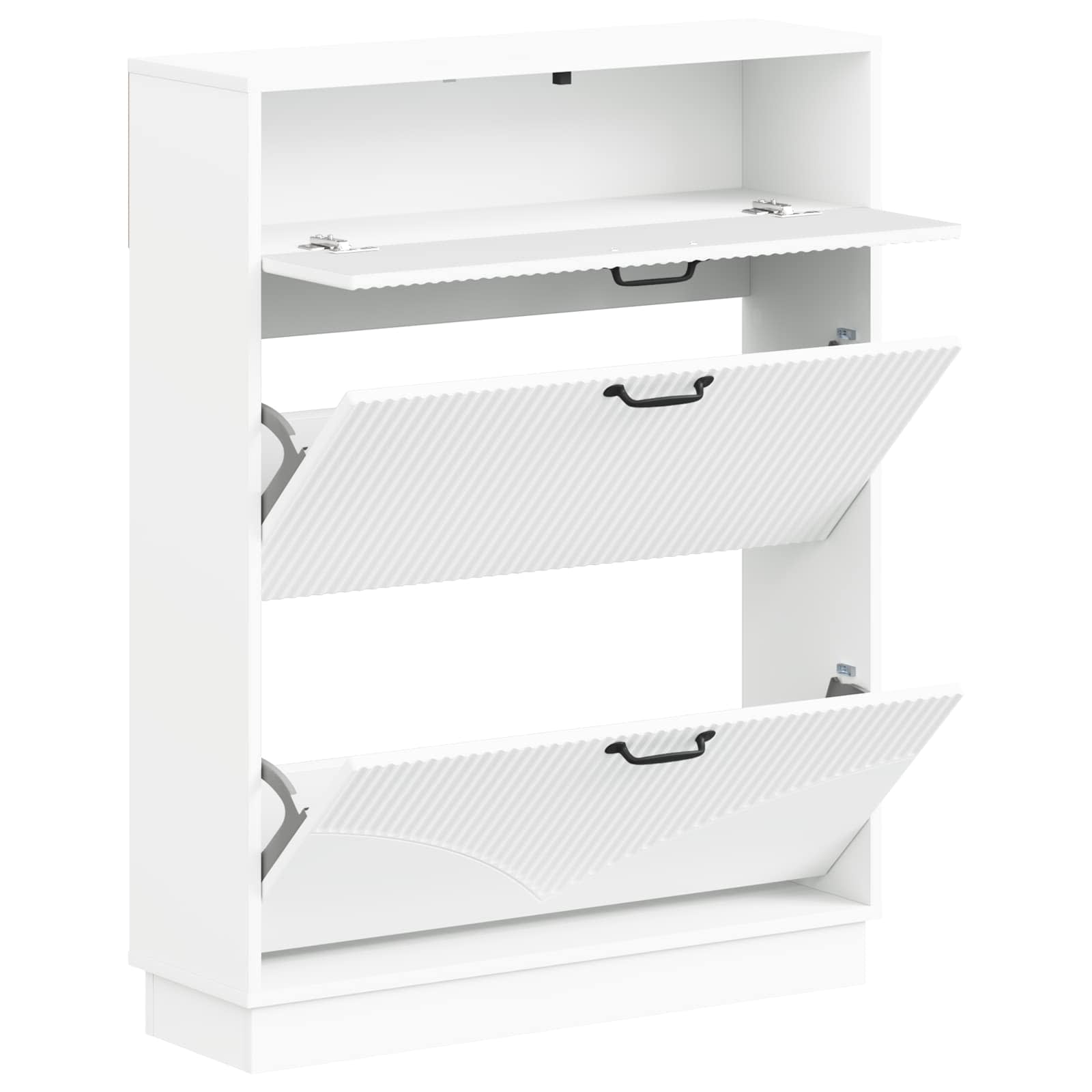 Schuhschrank HOORN 78 x 24 x 100 cm Holzwerkstoff Weiß