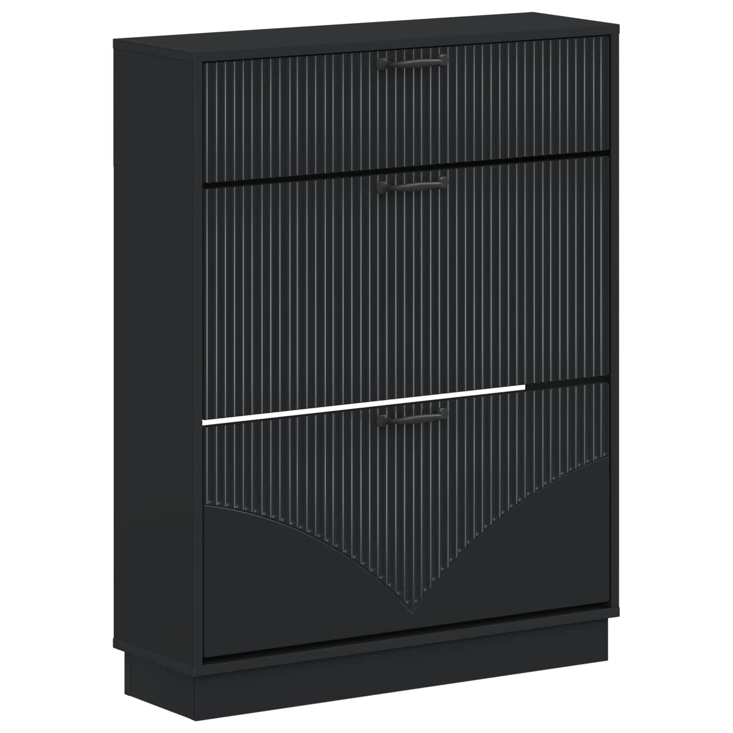 Schuhschrank HOORN 78 x 24 x 100 cm Holzwerkstoff Schwarz