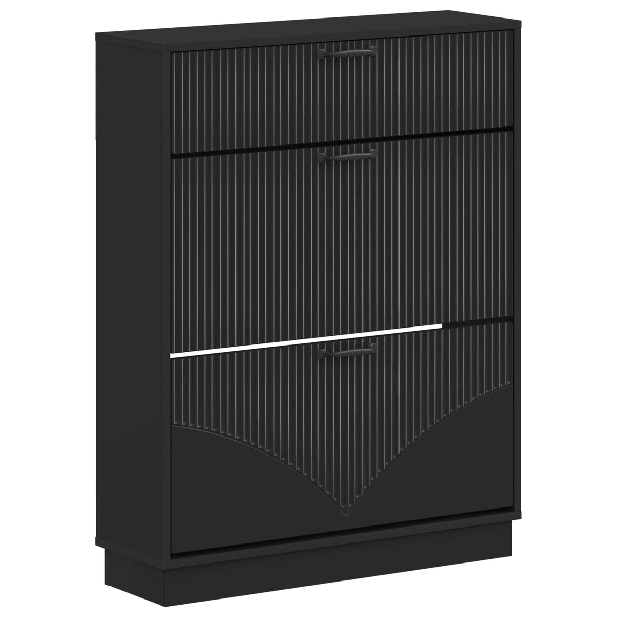 Schuhschrank HOORN 78 x 24 x 100 cm Holzwerkstoff Schwarz