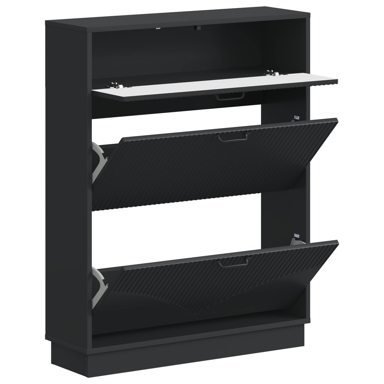 Schuhschrank HOORN 78 x 24 x 100 cm Holzwerkstoff Schwarz