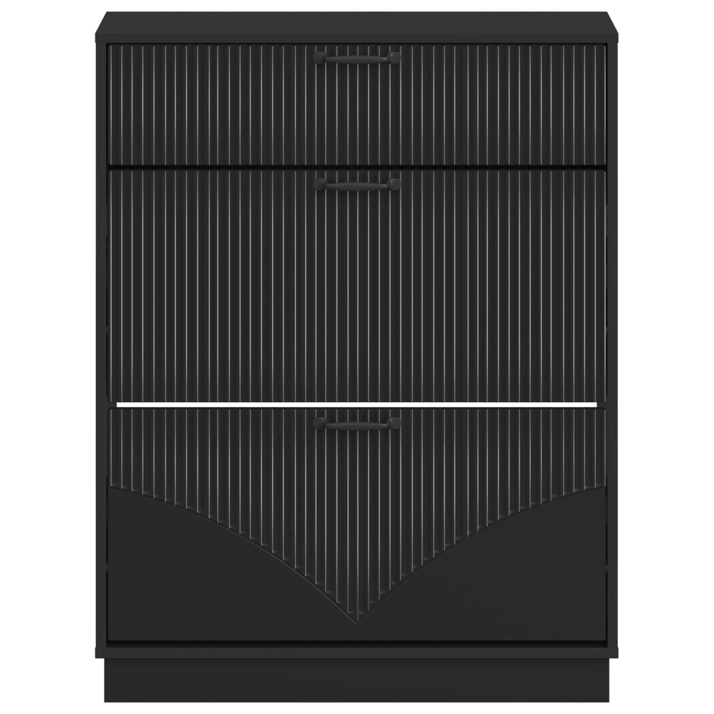 Schuhschrank HOORN 78 x 24 x 100 cm Holzwerkstoff Schwarz