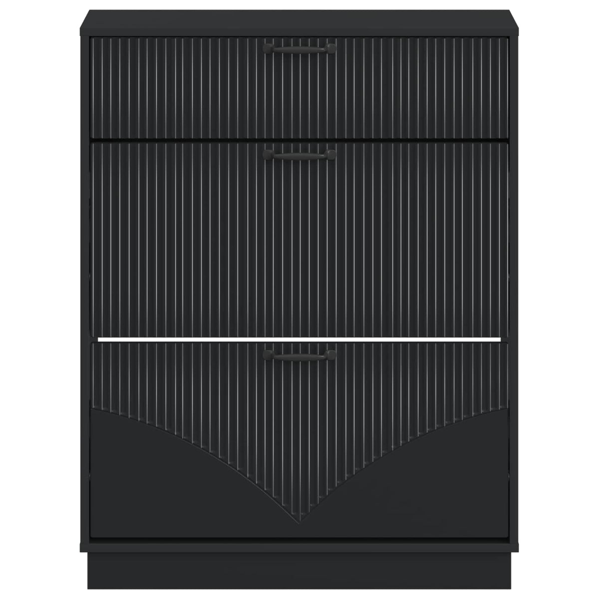Schuhschrank HOORN 78 x 24 x 100 cm Holzwerkstoff Schwarz