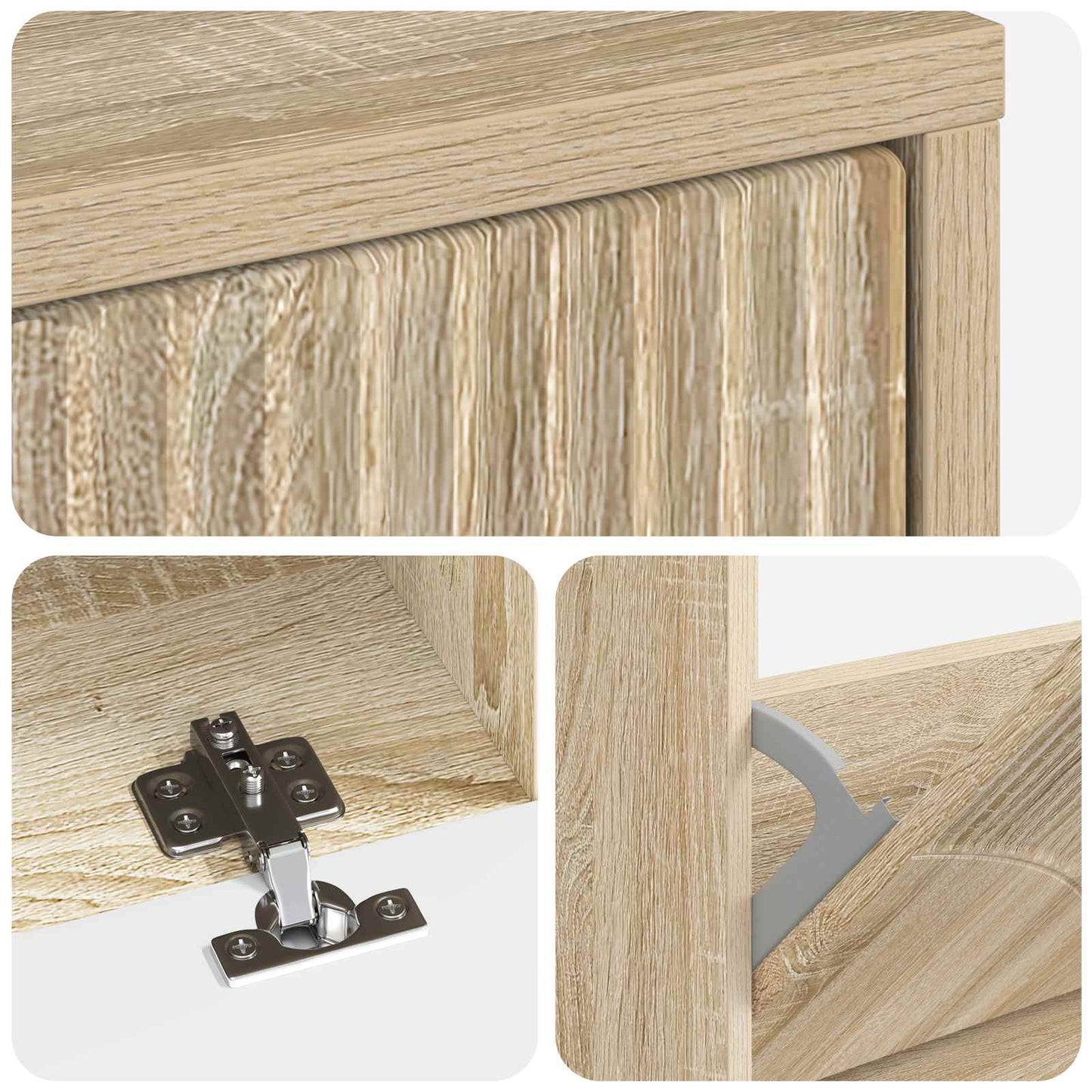 Schuhschrank HOORN 78 x 24 x 100 cm Holzwerkstoff Sonoma-Eiche