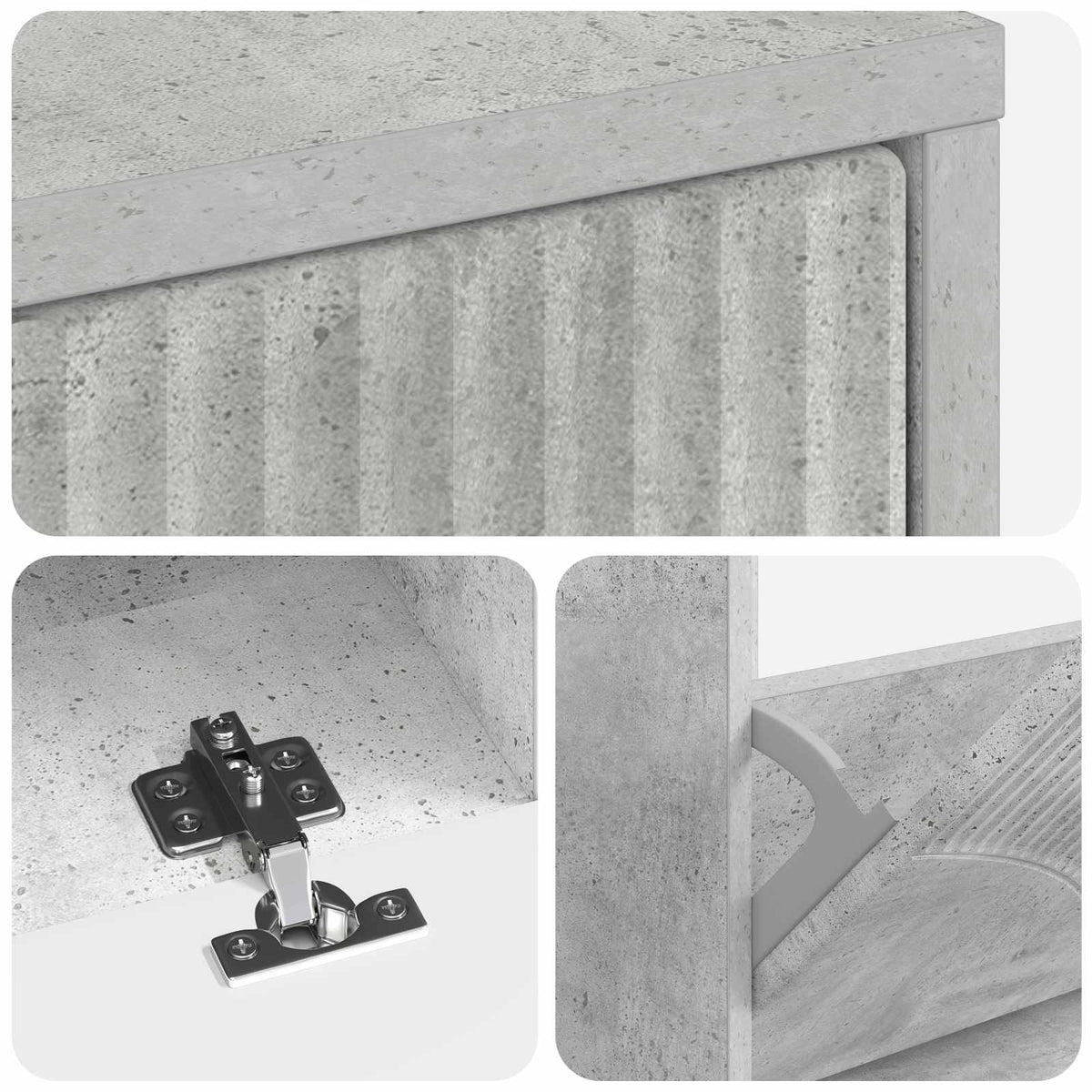 Schuhschrank HOORN 78 x 24 x 100 cm Holzwerkstoff Betongrau