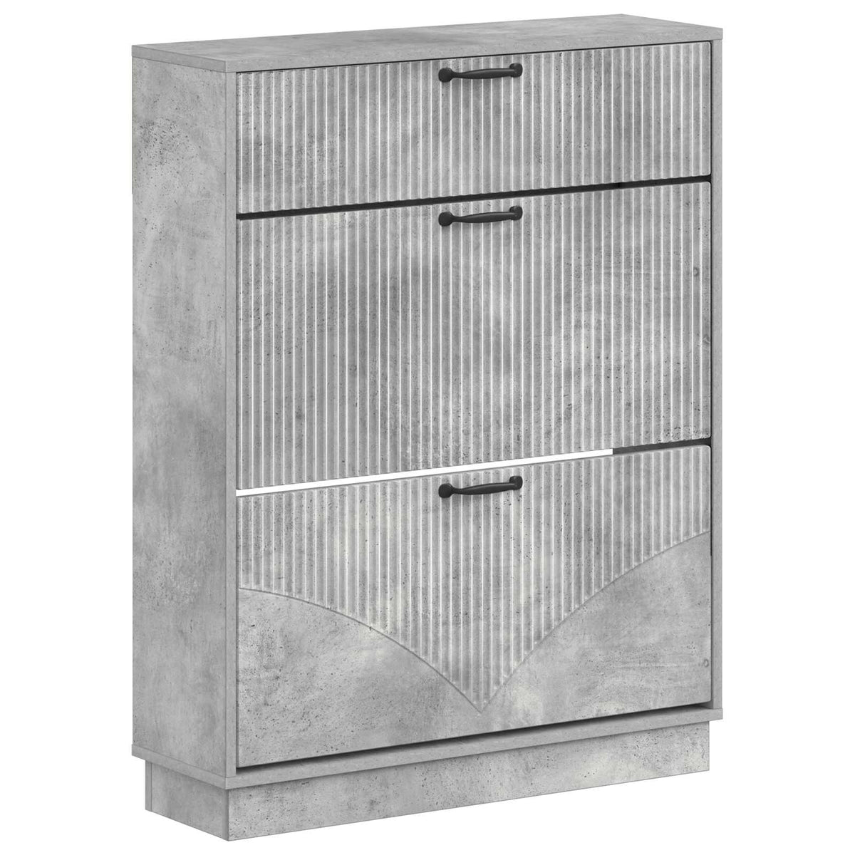 Schuhschrank HOORN 78 x 24 x 100 cm Holzwerkstoff Betongrau