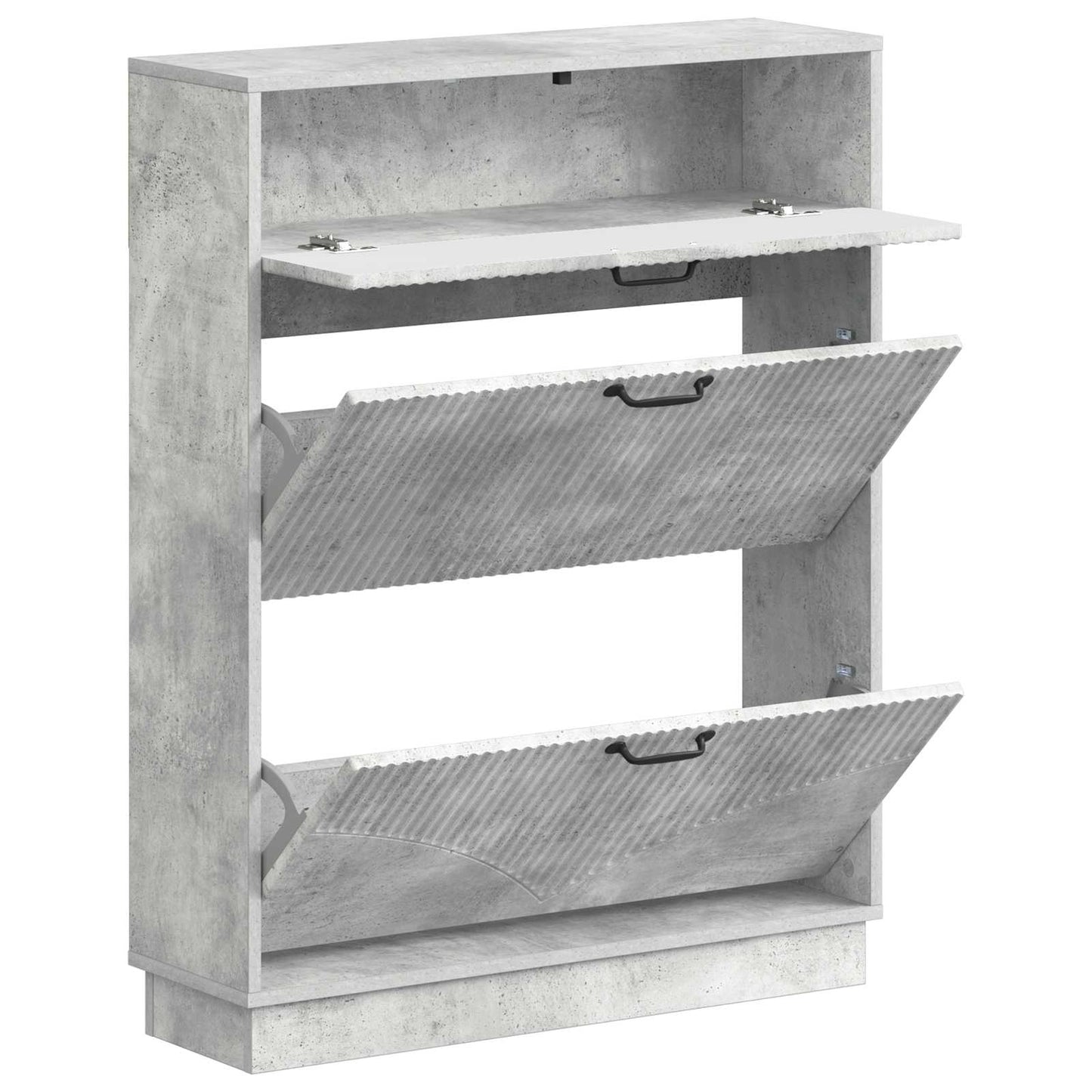 Schuhschrank HOORN 78 x 24 x 100 cm Holzwerkstoff Betongrau