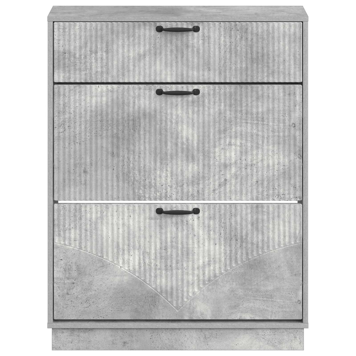 Schuhschrank HOORN 78 x 24 x 100 cm Holzwerkstoff Betongrau