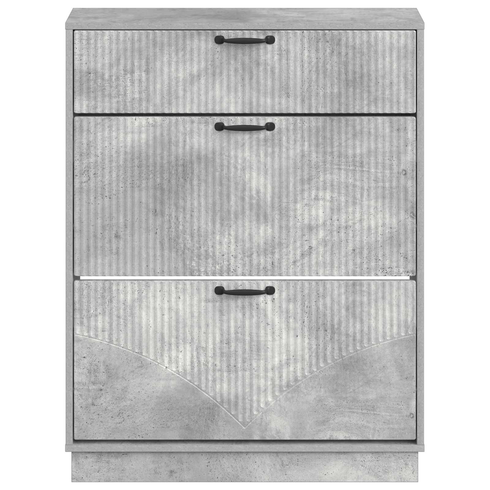 Schuhschrank HOORN 78 x 24 x 100 cm Holzwerkstoff Betongrau