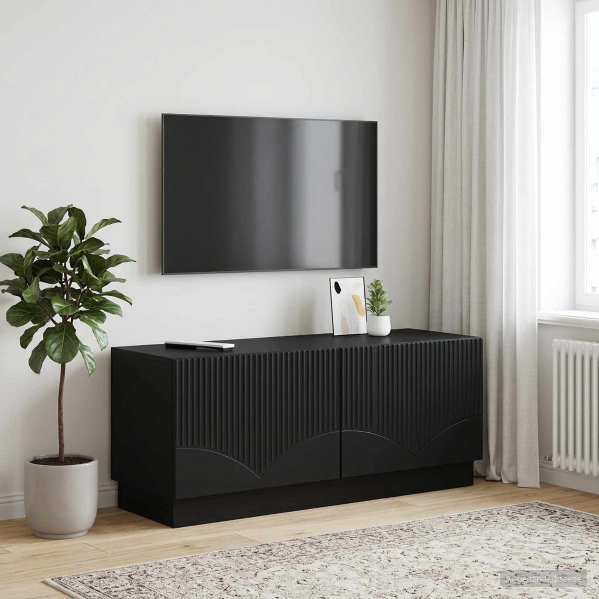 TV-Schrank Schwarz Holzwerkstoff