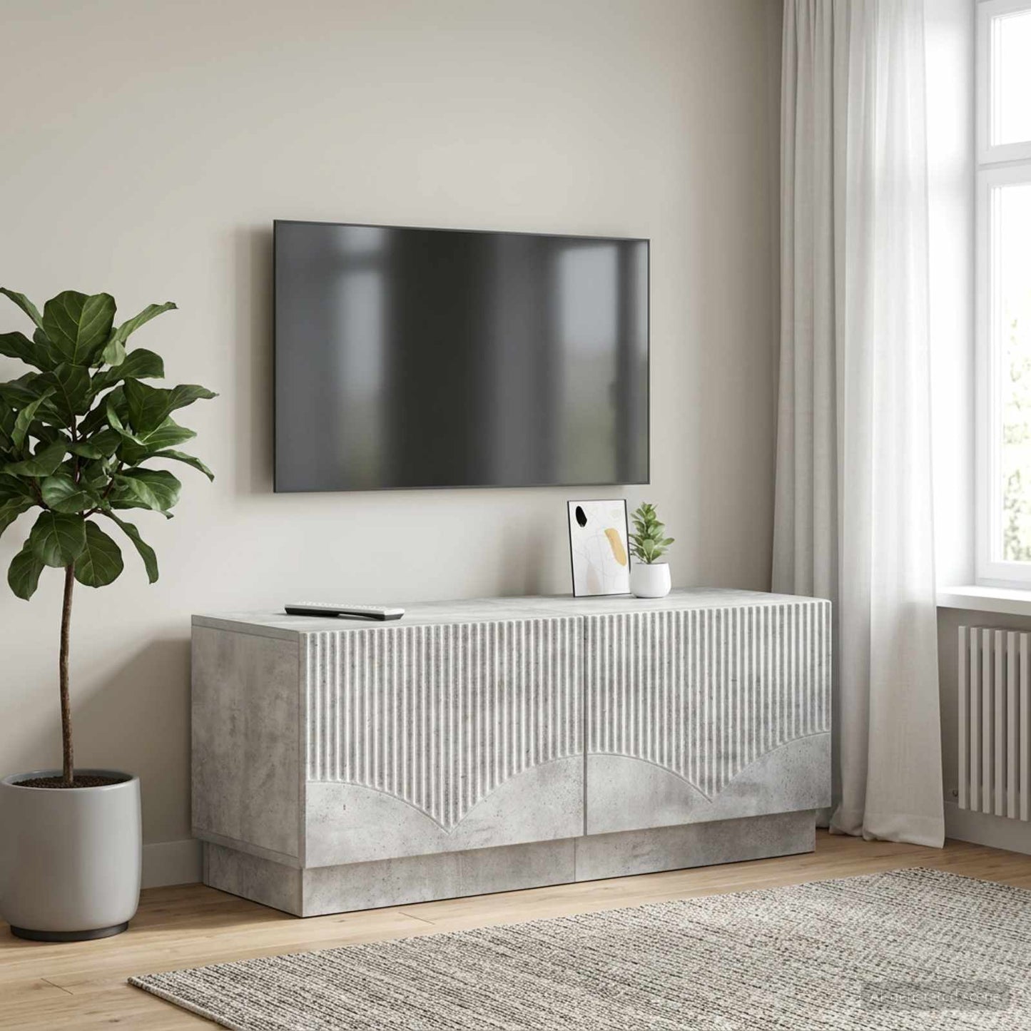 TV-Schrank Betongrau Holzwerkstoff