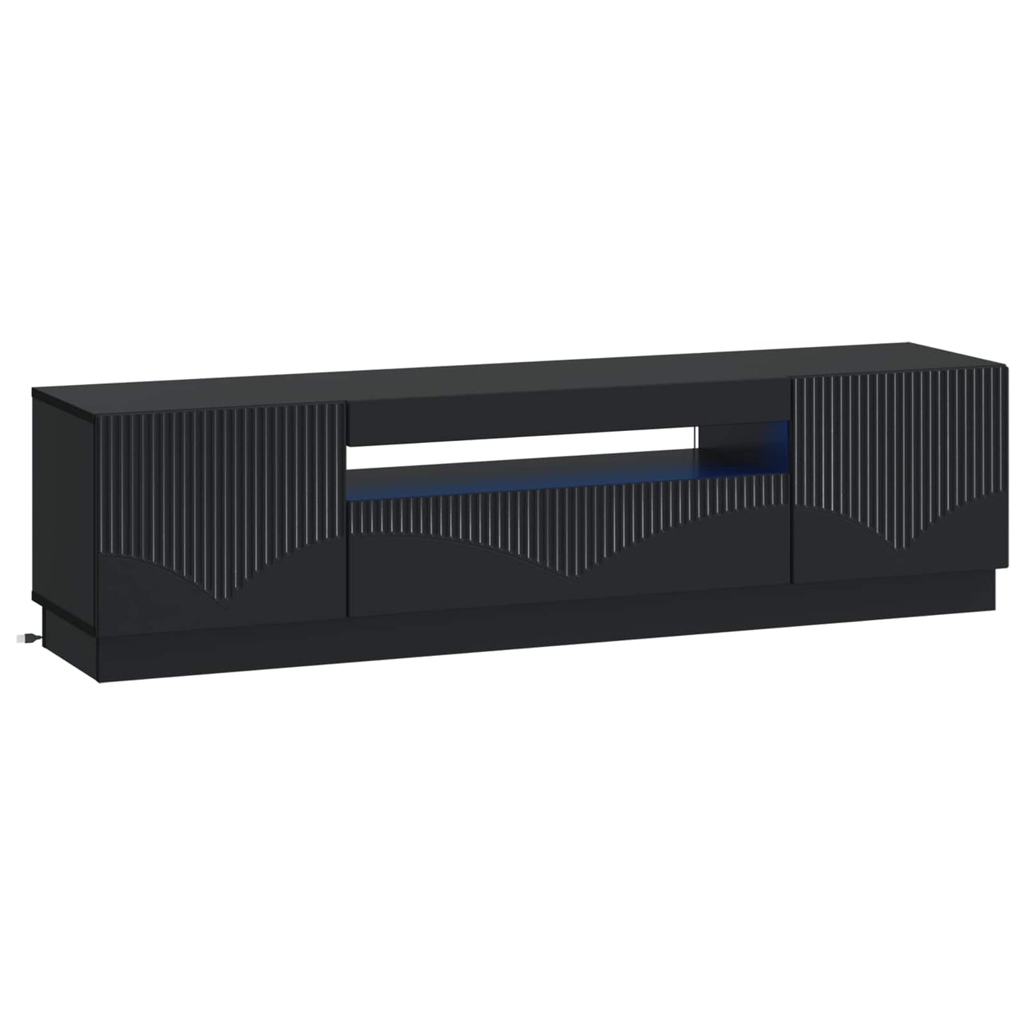 LED-TV-Schrank Schwarz Holzwerkstoff