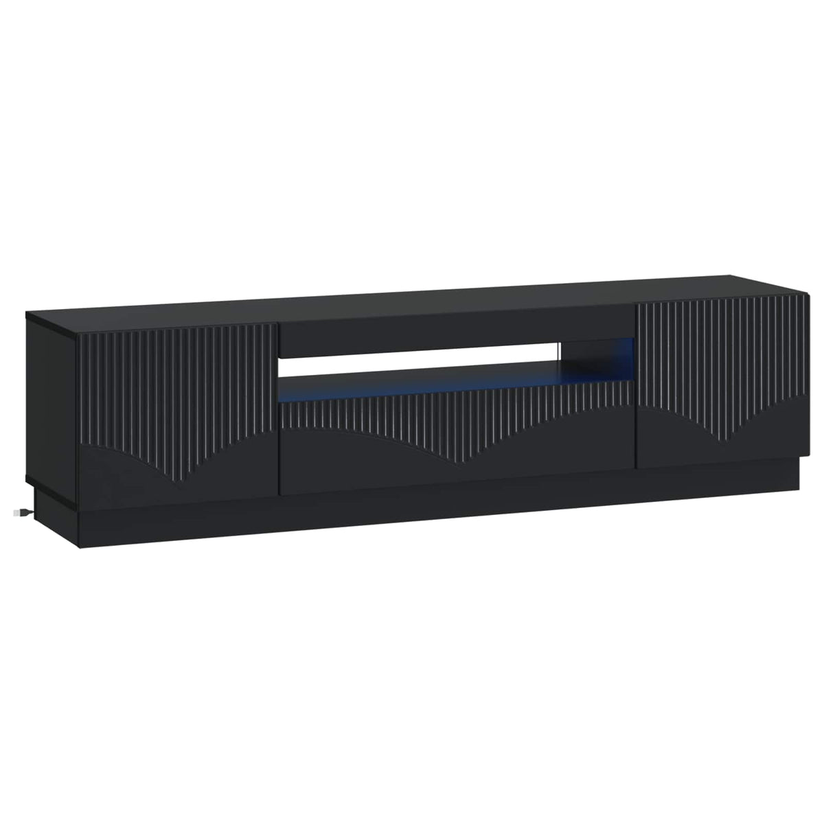 LED-TV-Schrank Schwarz Holzwerkstoff