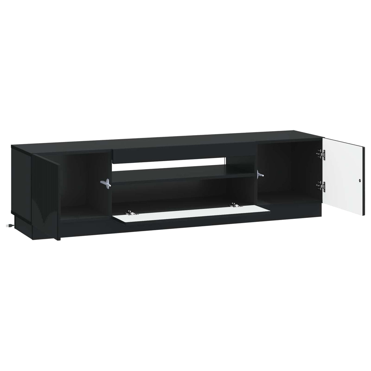 LED-TV-Schrank Schwarz Holzwerkstoff
