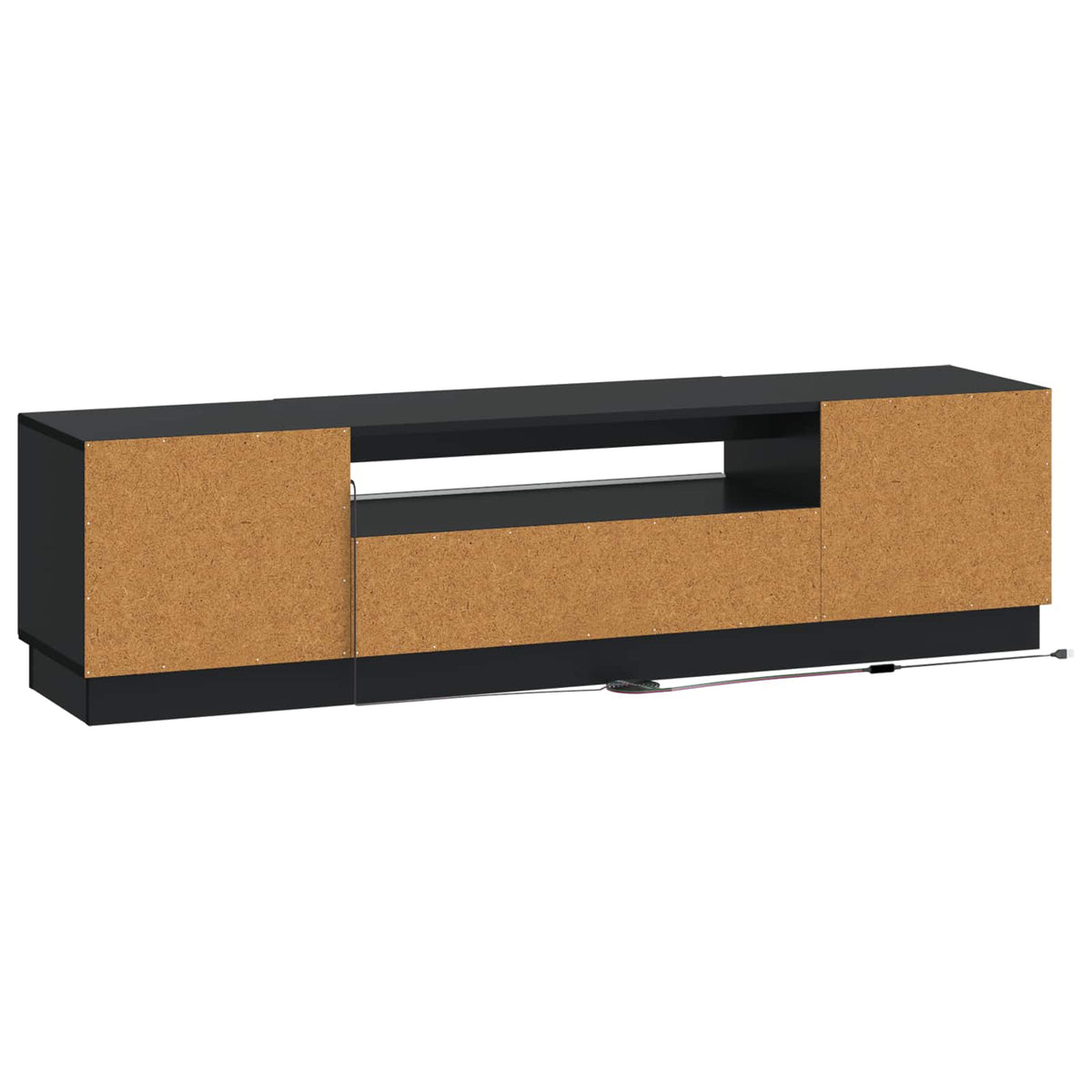 LED-TV-Schrank Schwarz Holzwerkstoff