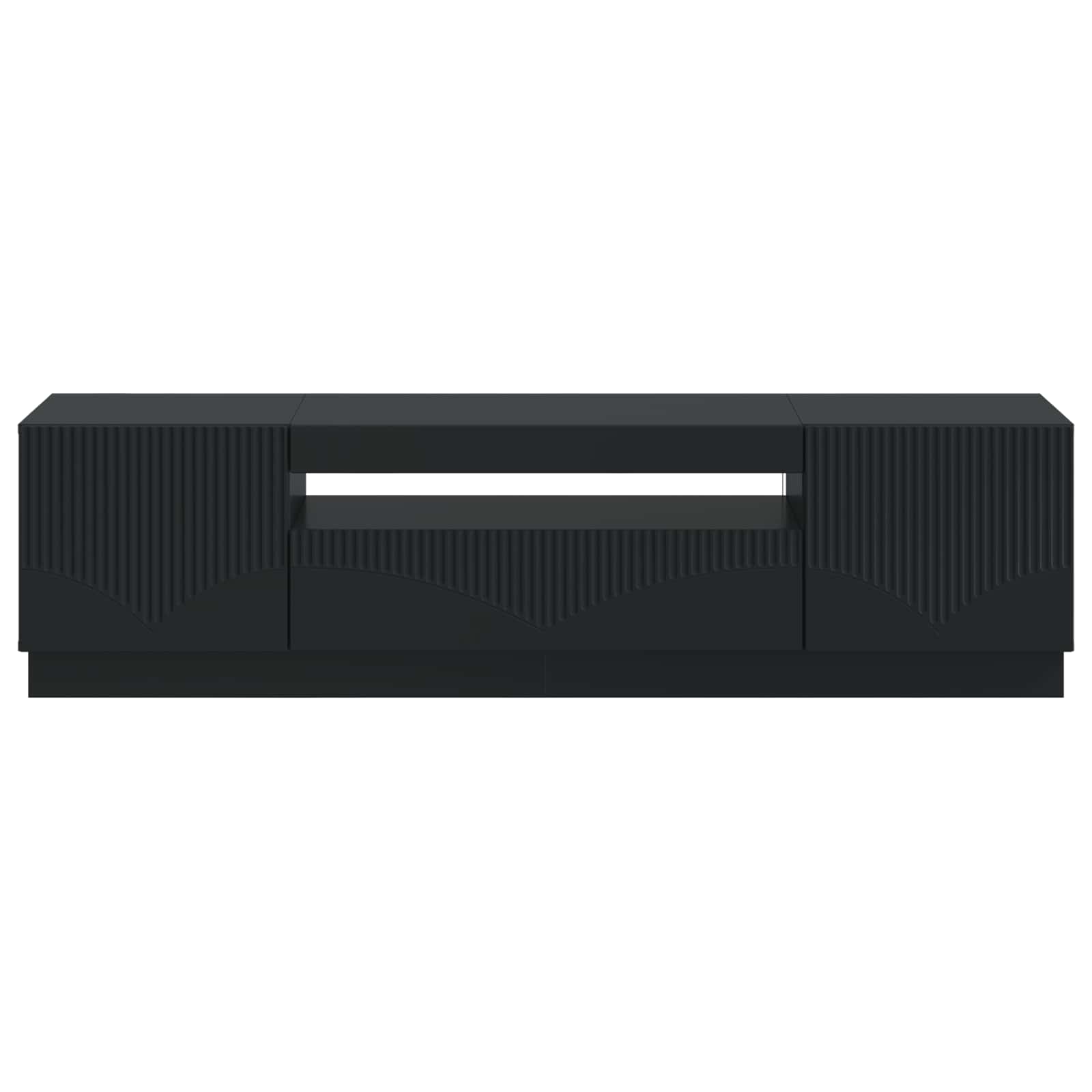 LED-TV-Schrank Schwarz Holzwerkstoff