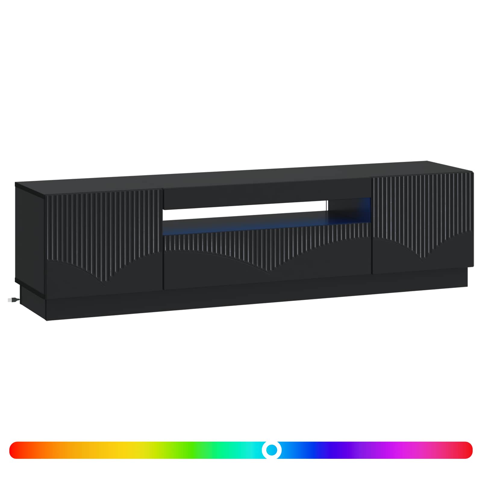 LED-TV-Schrank Schwarz Holzwerkstoff