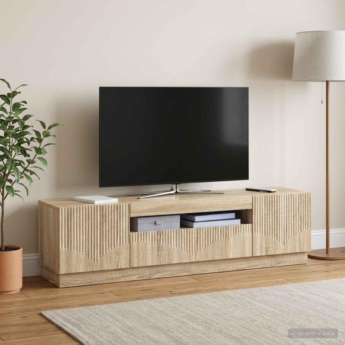 LED-TV-Schrank Sonoma-Eiche Holzwerkstoff