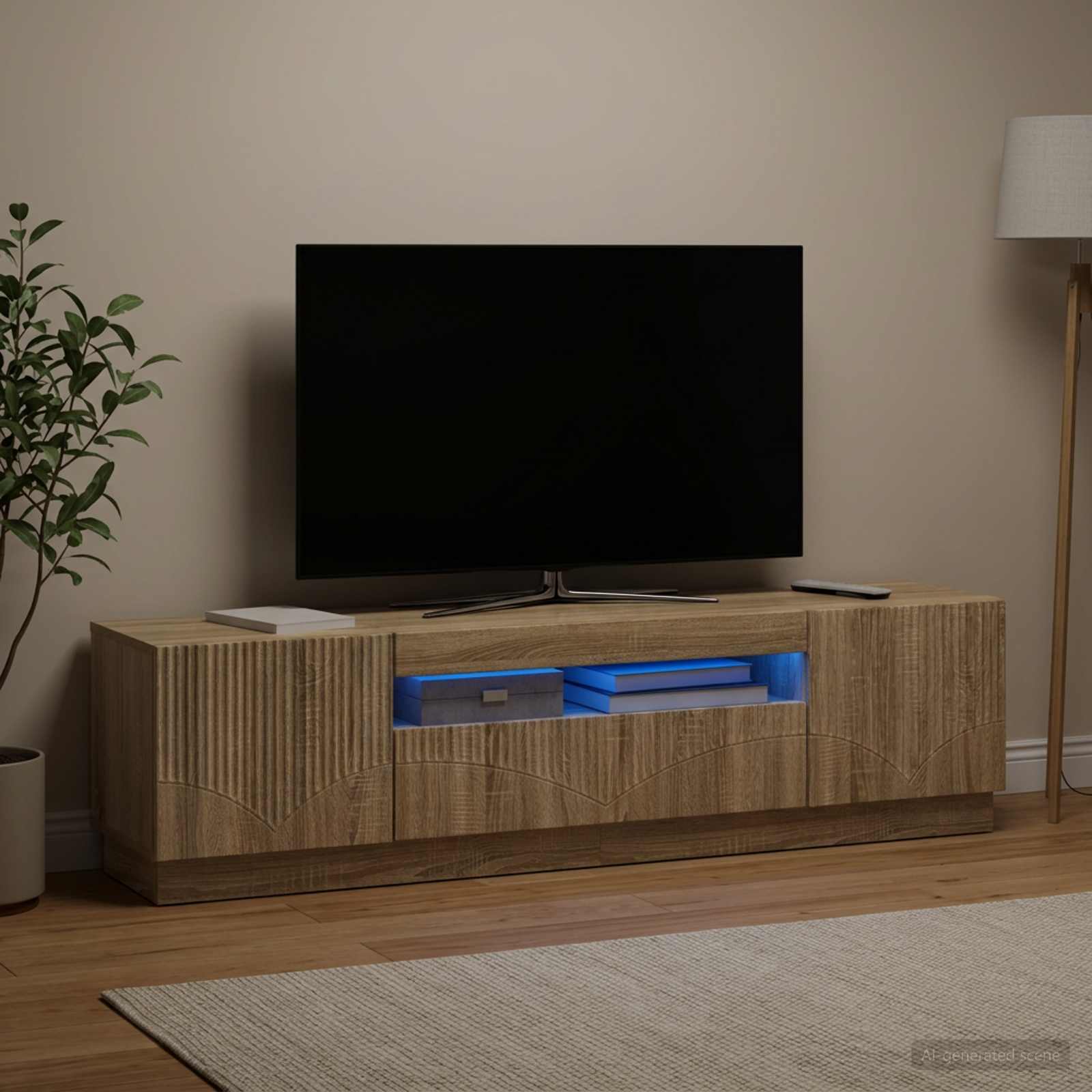 LED-TV-Schrank Sonoma-Eiche Holzwerkstoff