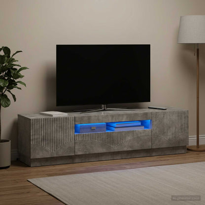 LED-TV-Schrank Betongrau Holzwerkstoff
