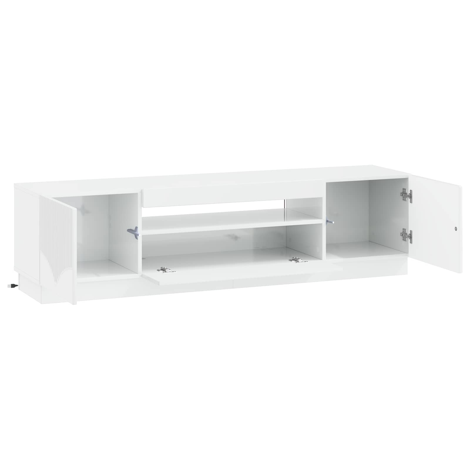 LED-TV-Schrank Hochglanz Weiß Holzwerkstoff