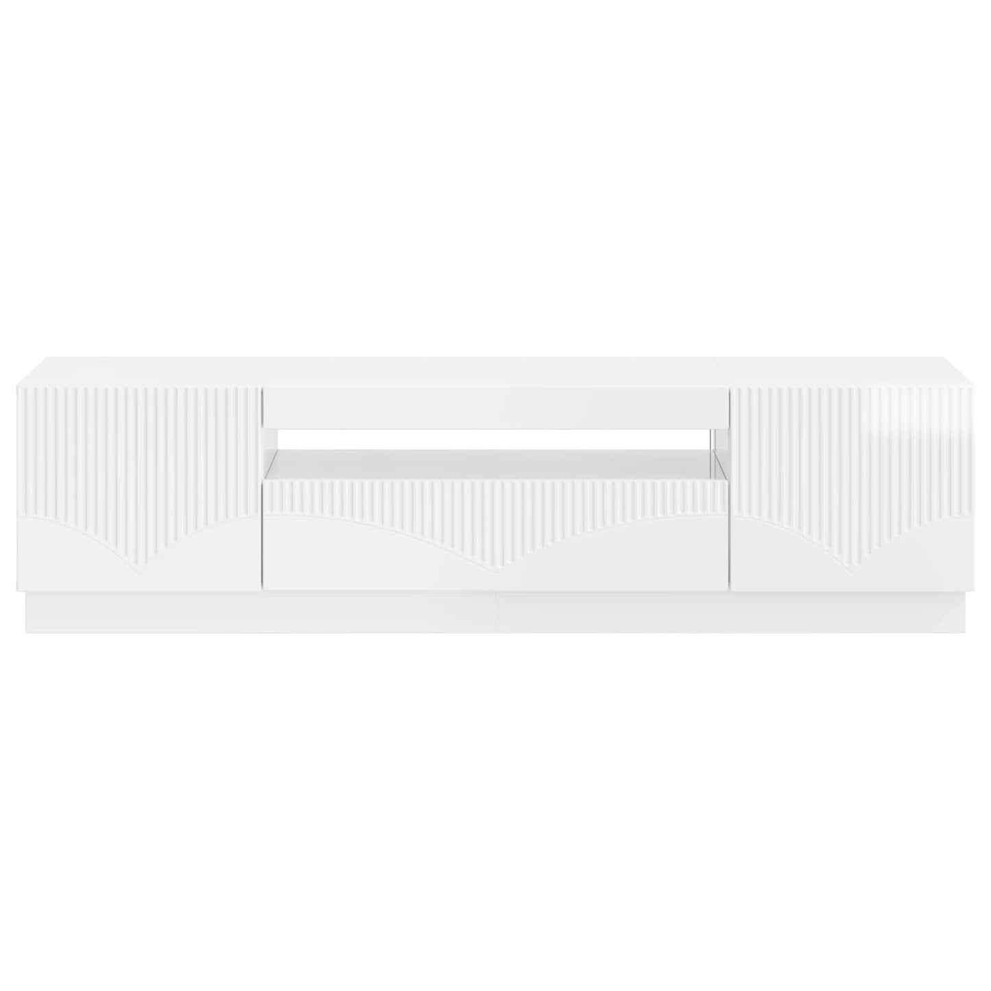 LED-TV-Schrank Hochglanz Weiß Holzwerkstoff