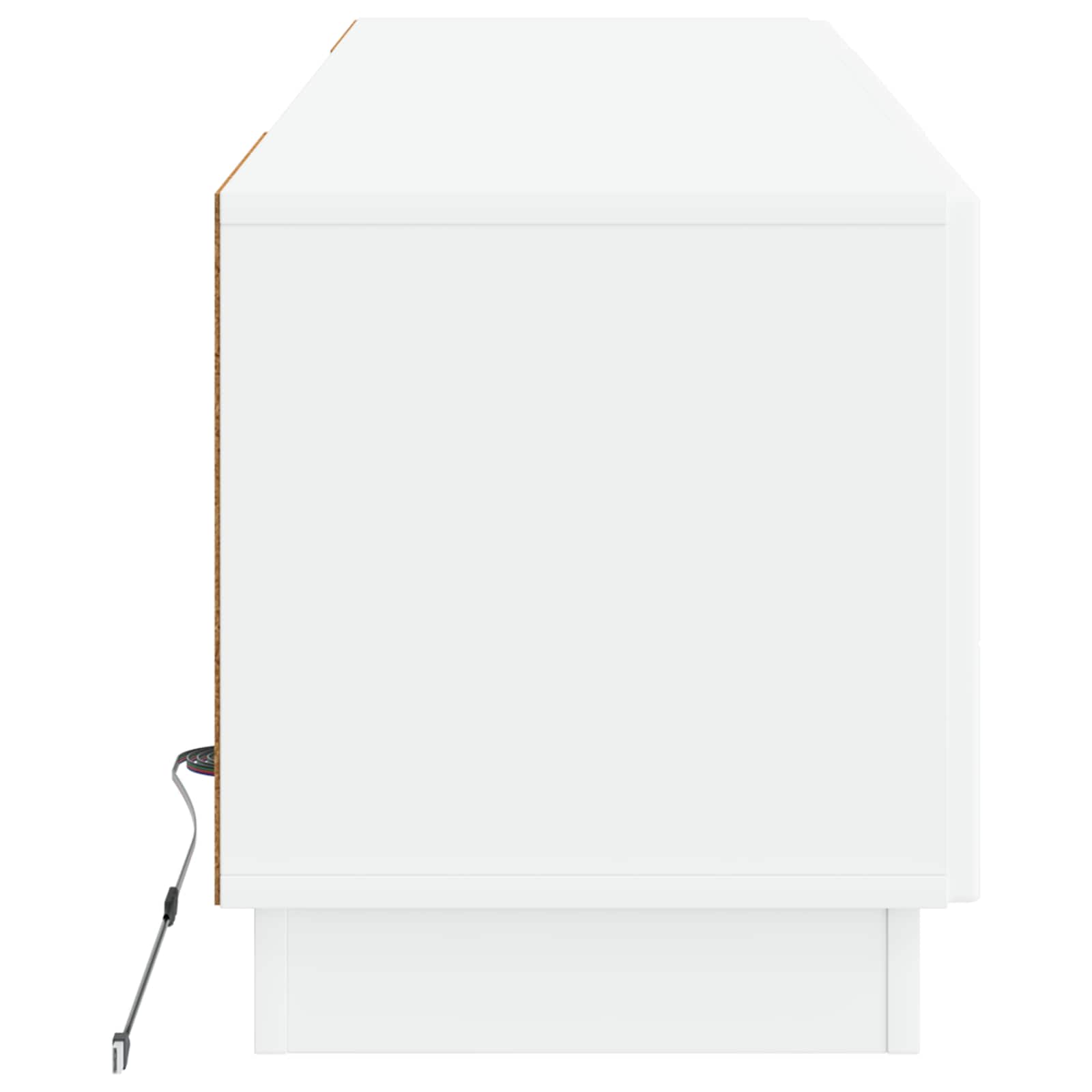 LED-TV-Schrank Hochglanz Weiß Holzwerkstoff