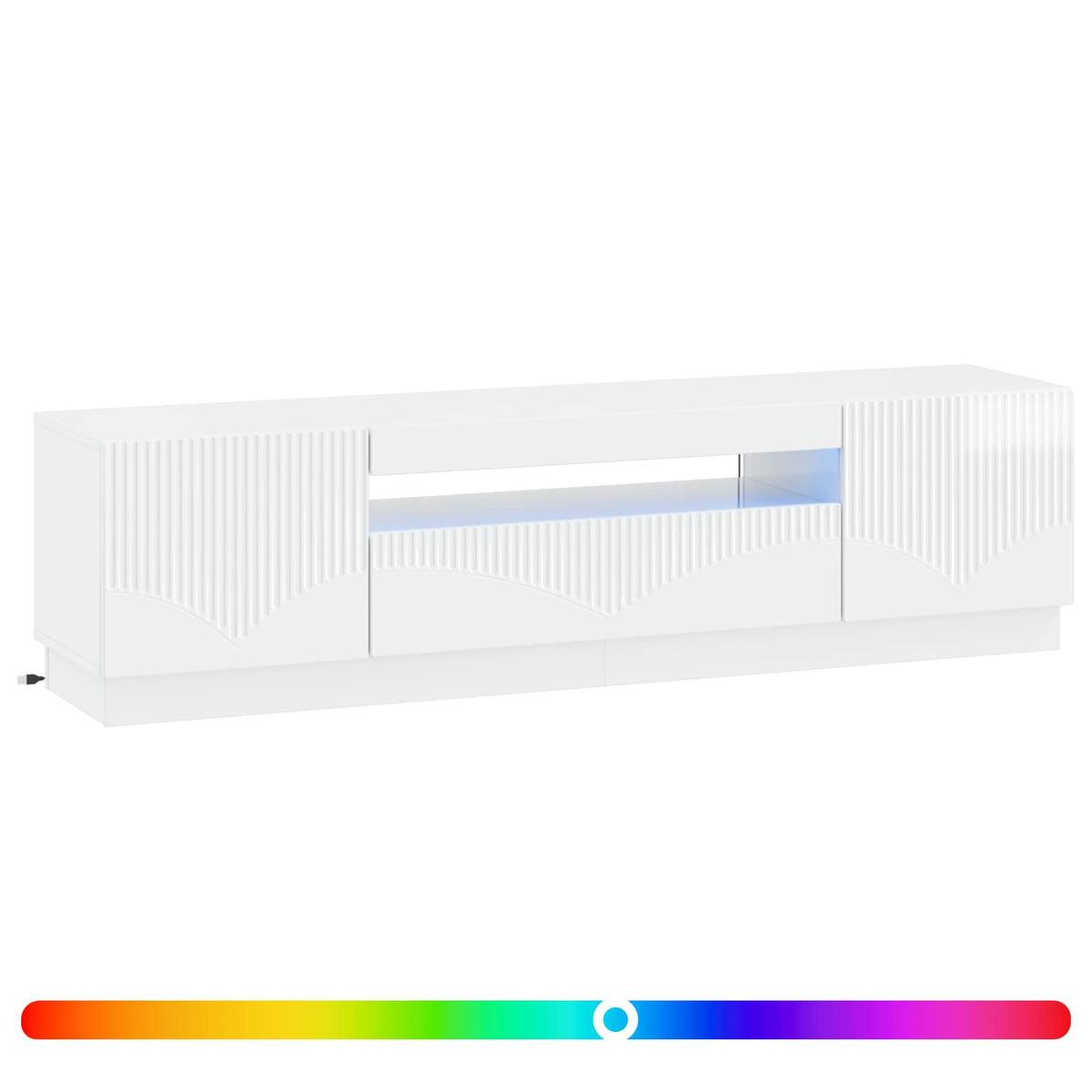 LED-TV-Schrank Hochglanz Weiß Holzwerkstoff
