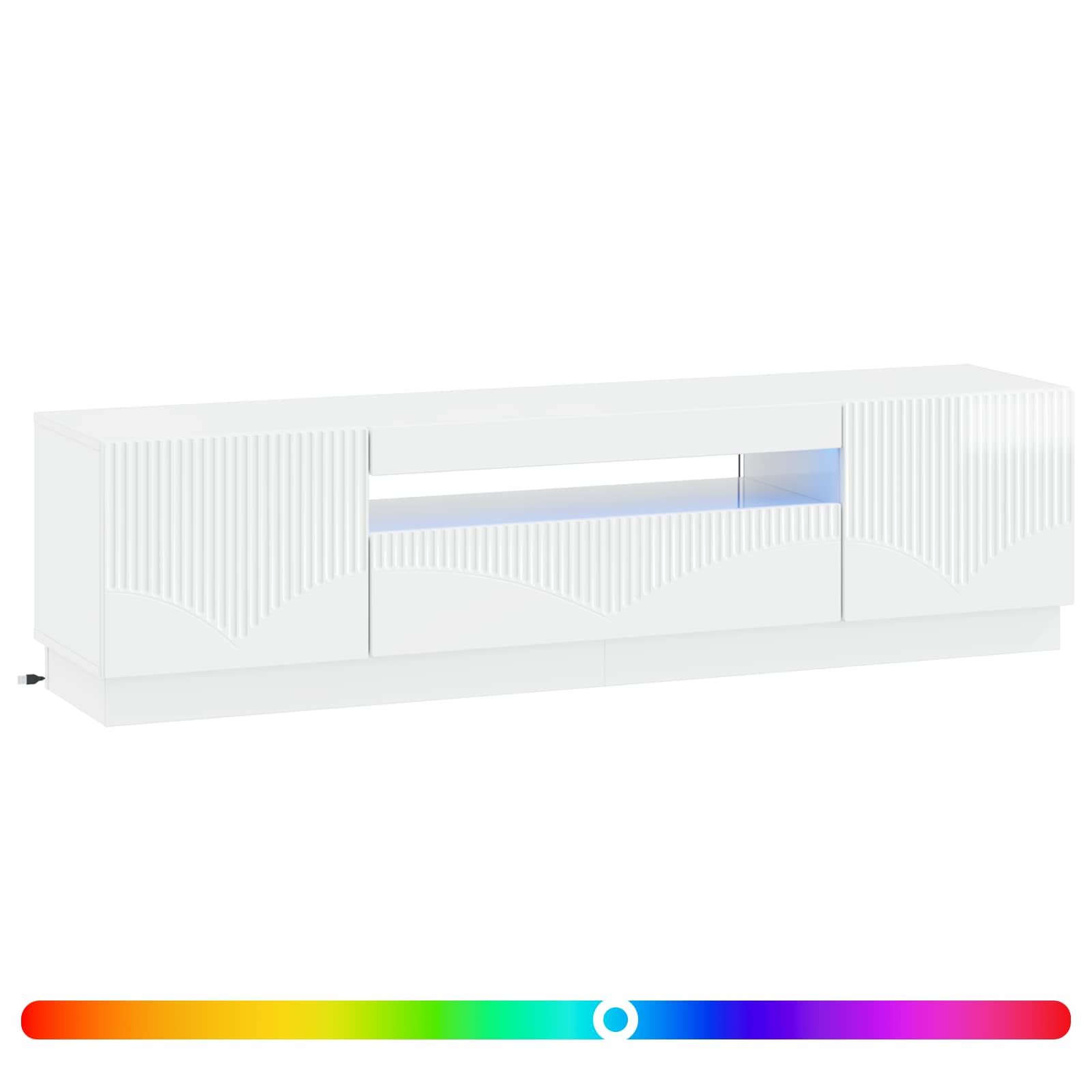 LED-TV-Schrank Hochglanz Weiß Holzwerkstoff