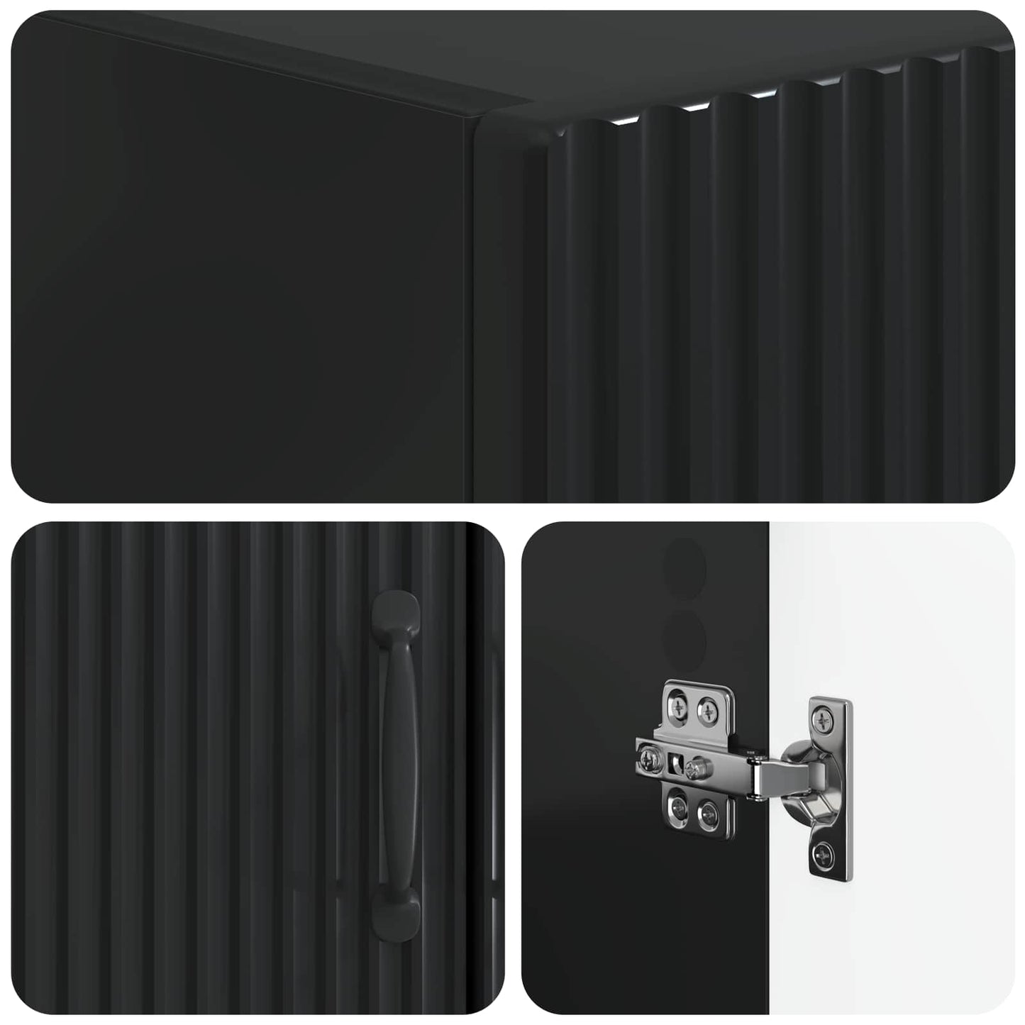 Toilettenschrank HOORN Schwarz 66 x 25,5 x 190 cm Holzwerkstoff