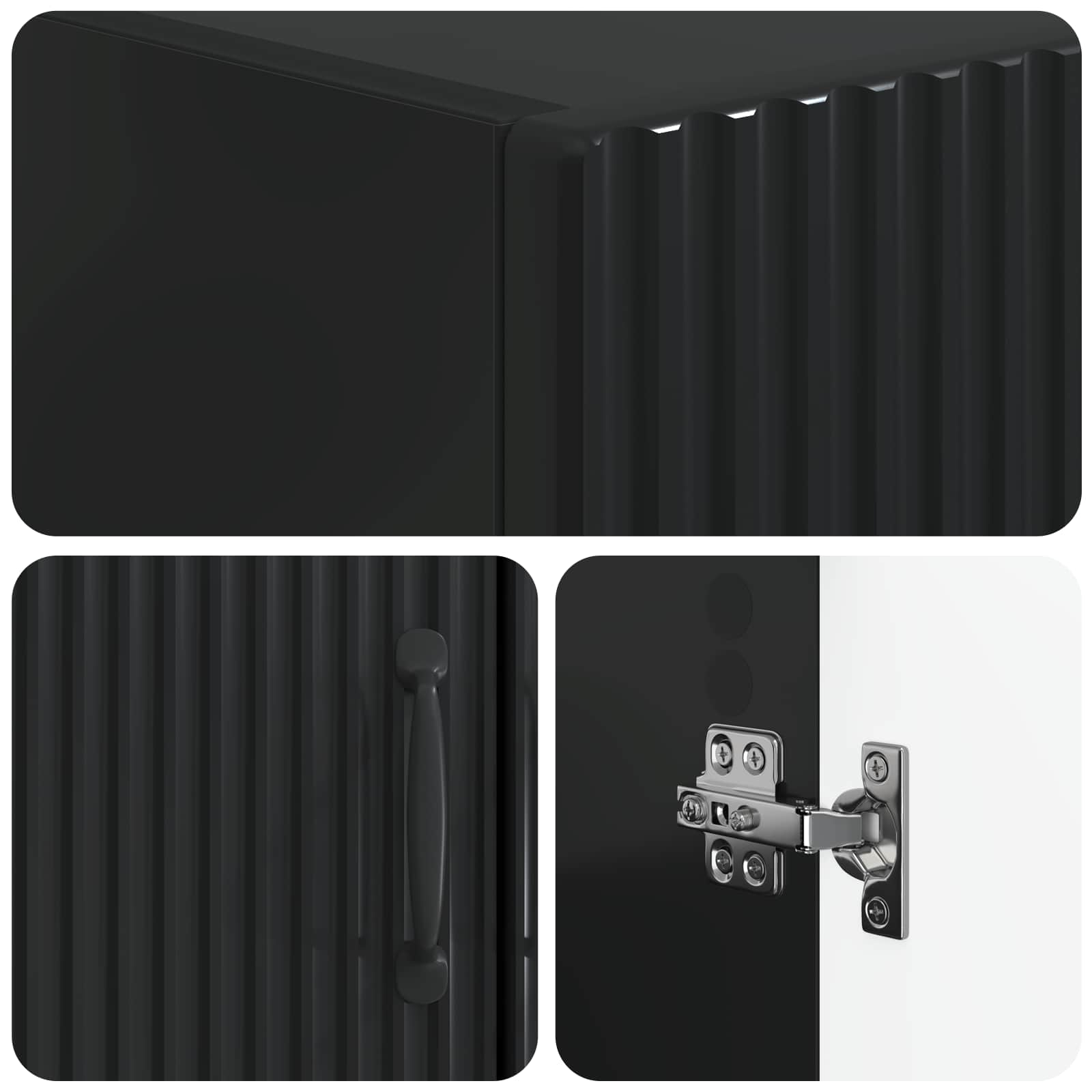 Toilettenschrank HOORN Schwarz 66 x 25,5 x 190 cm Holzwerkstoff