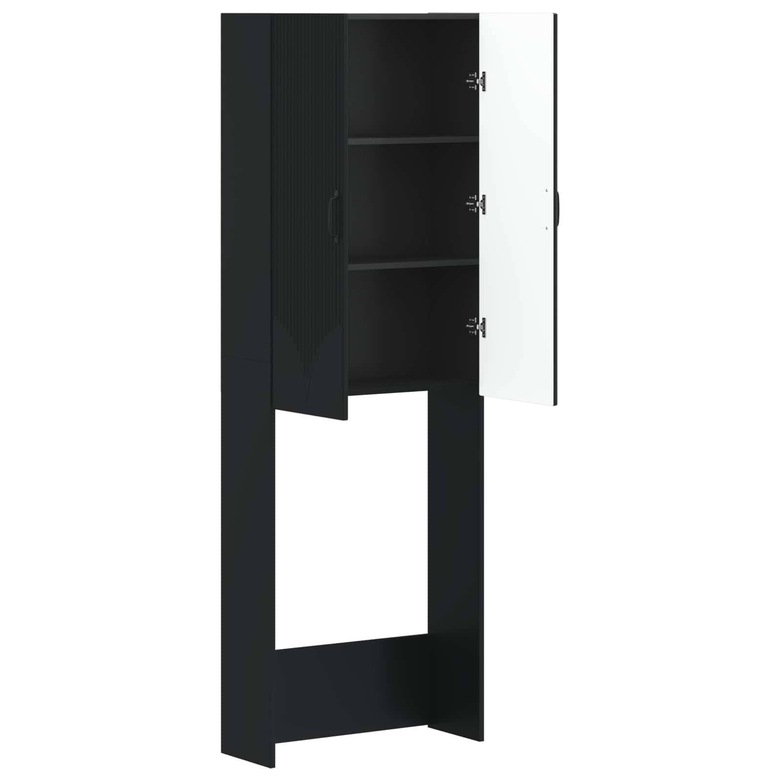Toilettenschrank HOORN Schwarz 66 x 25,5 x 190 cm Holzwerkstoff