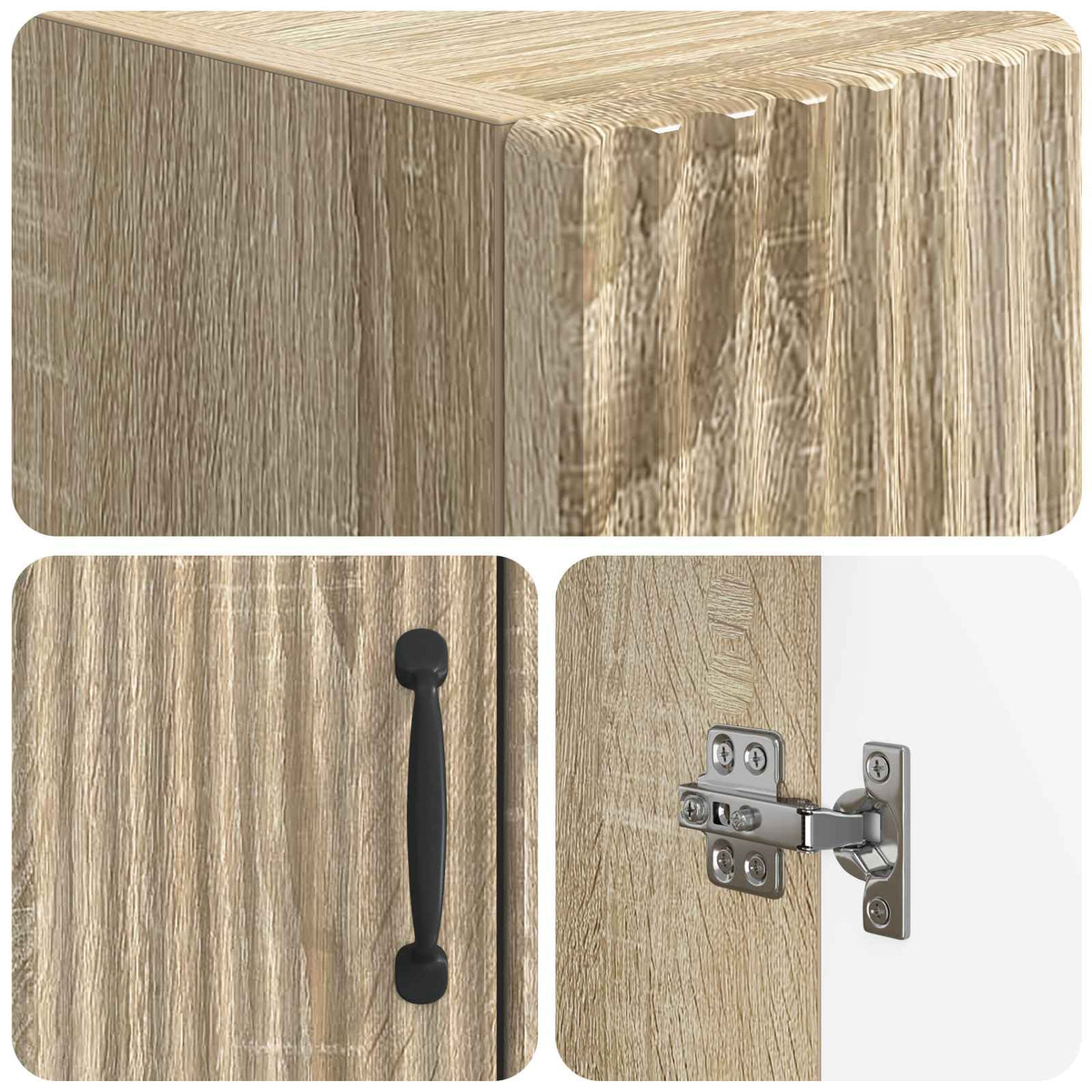 Toilettenschrank HOORN Sonoma-Eiche 66 x 25,5 x 190 cm