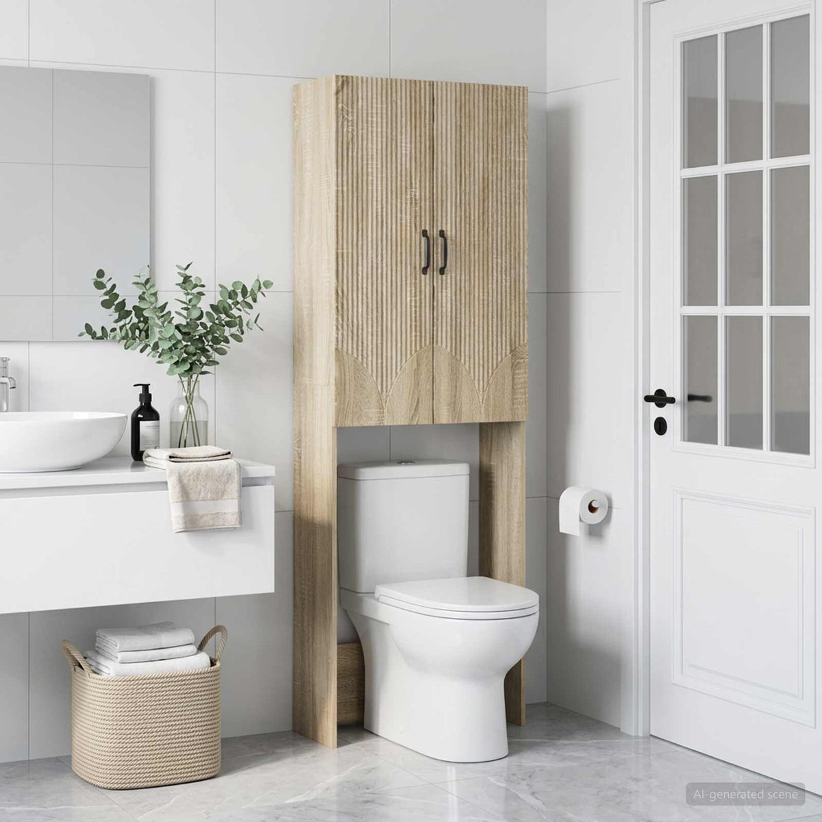 Toilettenschrank HOORN Sonoma-Eiche 66 x 25,5 x 190 cm