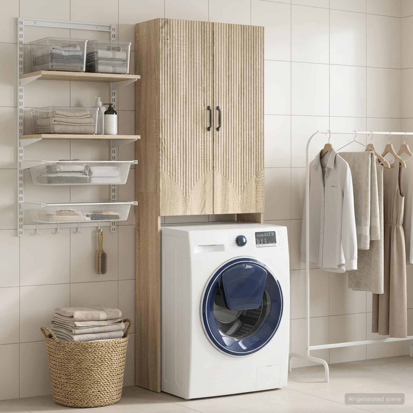 Toilettenschrank HOORN Sonoma-Eiche 66 x 25,5 x 190 cm