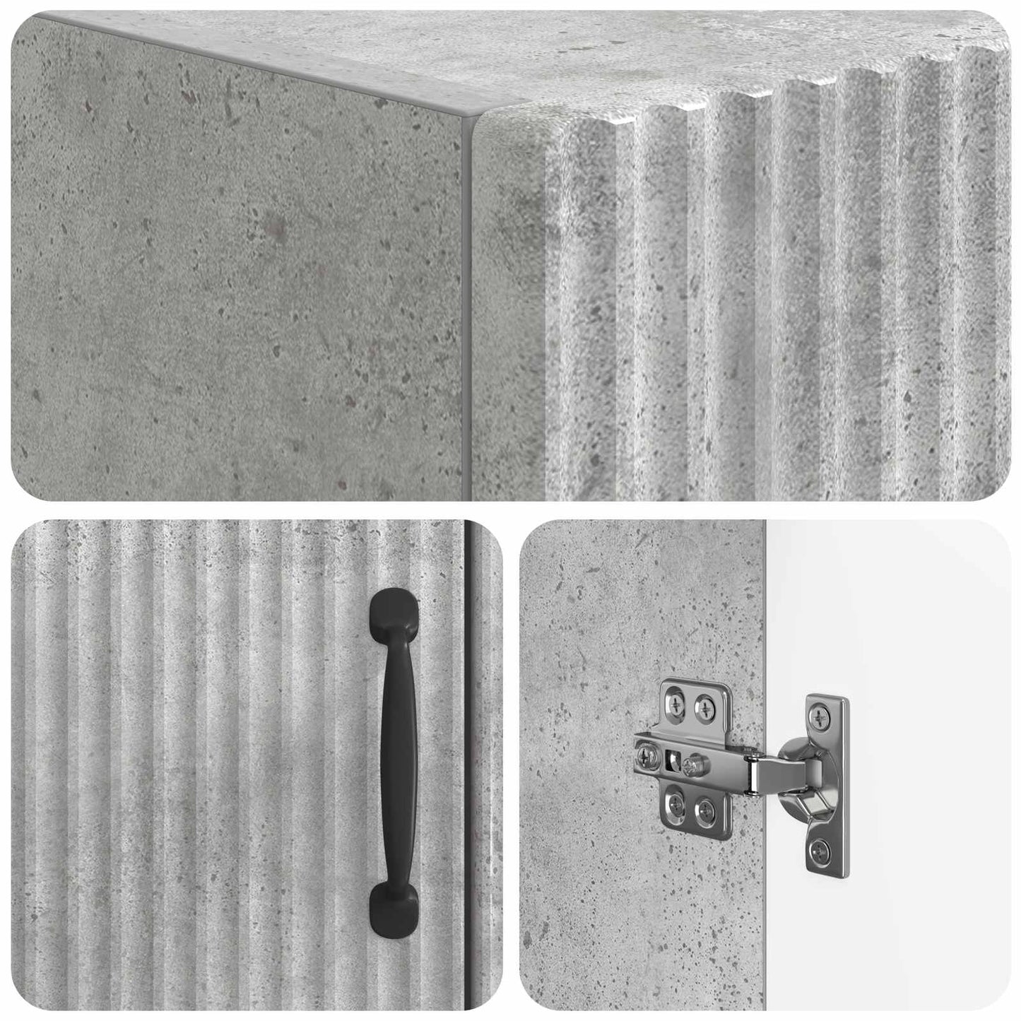 Toilettenschrank HOORN Betongrau 66 x 25,5 x 190 cm