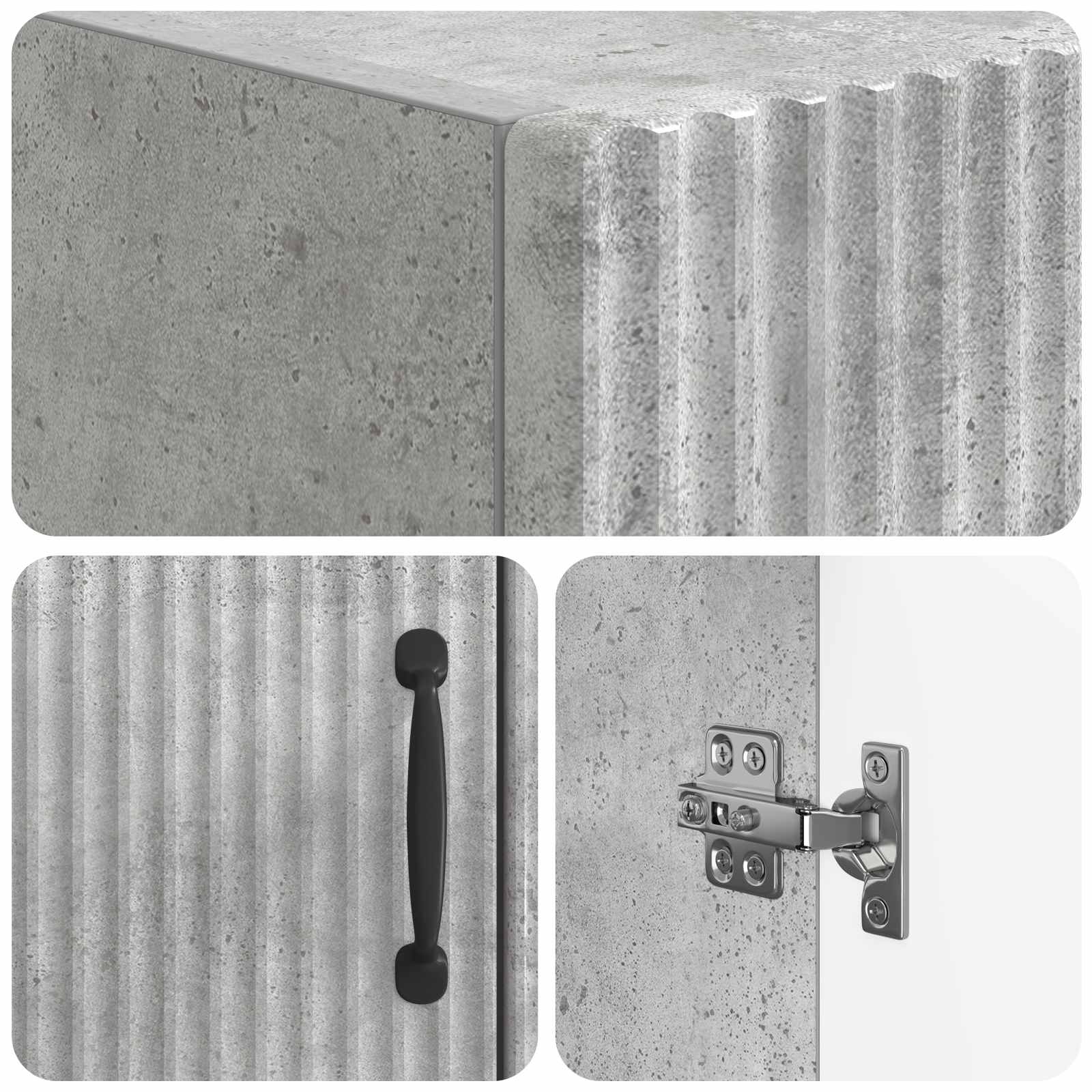 Toilettenschrank HOORN Betongrau 66 x 25,5 x 190 cm