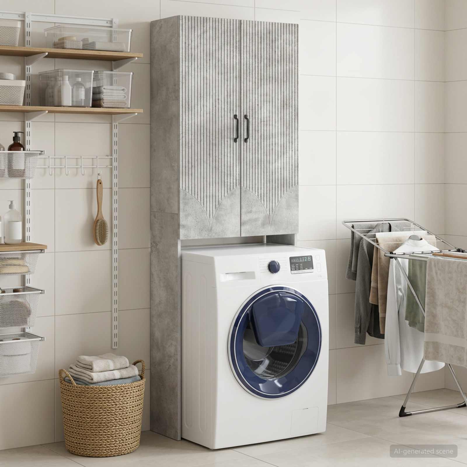 Toilettenschrank HOORN Betongrau 66 x 25,5 x 190 cm