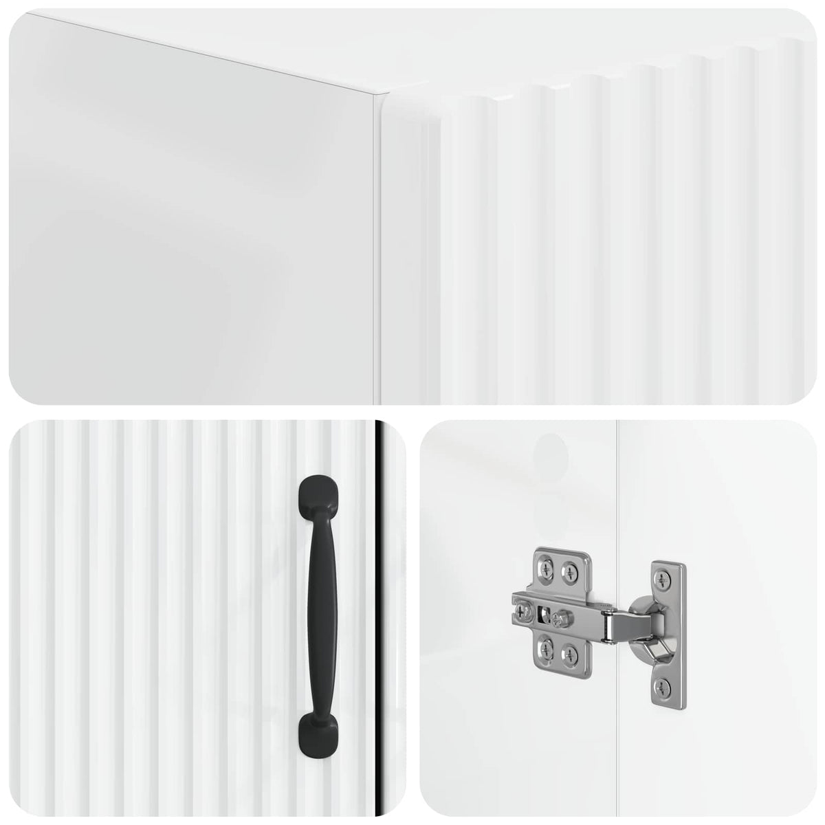 Toilettenschrank HOORN Hochglanz Weiß 66 x 25,5 x 190 cm