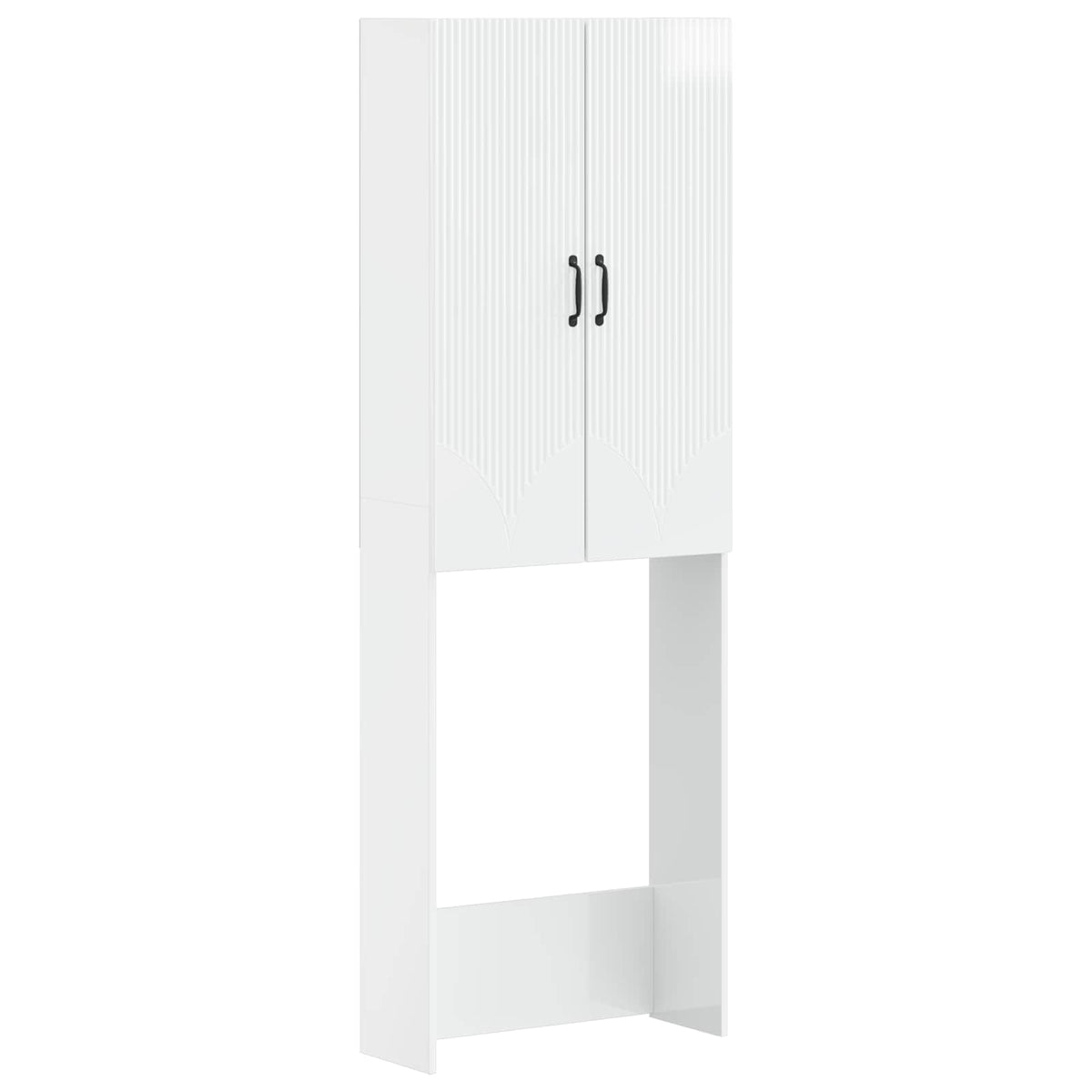 Toilettenschrank HOORN Hochglanz Weiß 66 x 25,5 x 190 cm