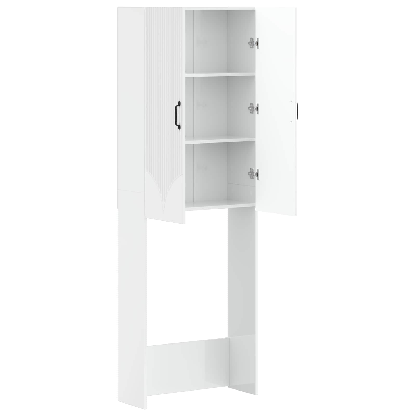 Toilettenschrank HOORN Hochglanz Weiß 66 x 25,5 x 190 cm