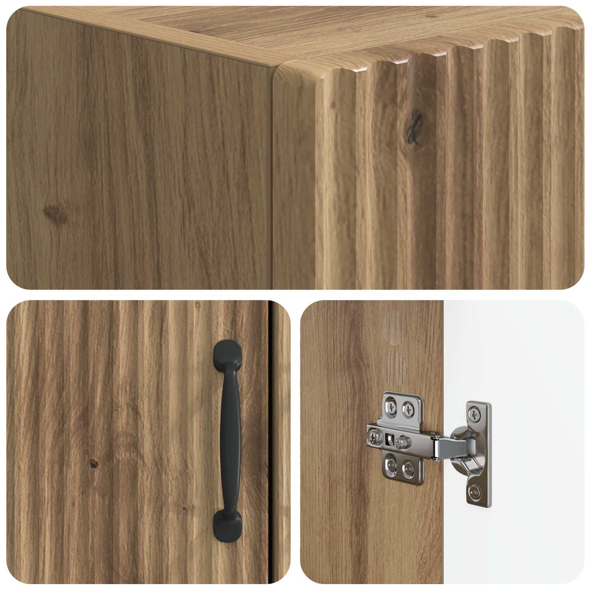 Toilettenschrank HOORN Artisan-Eiche 66 x 25,5 x 190 cm