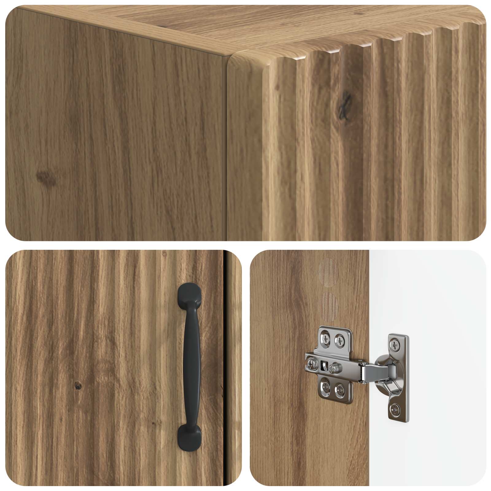 Toilettenschrank HOORN Artisan-Eiche 66 x 25,5 x 190 cm