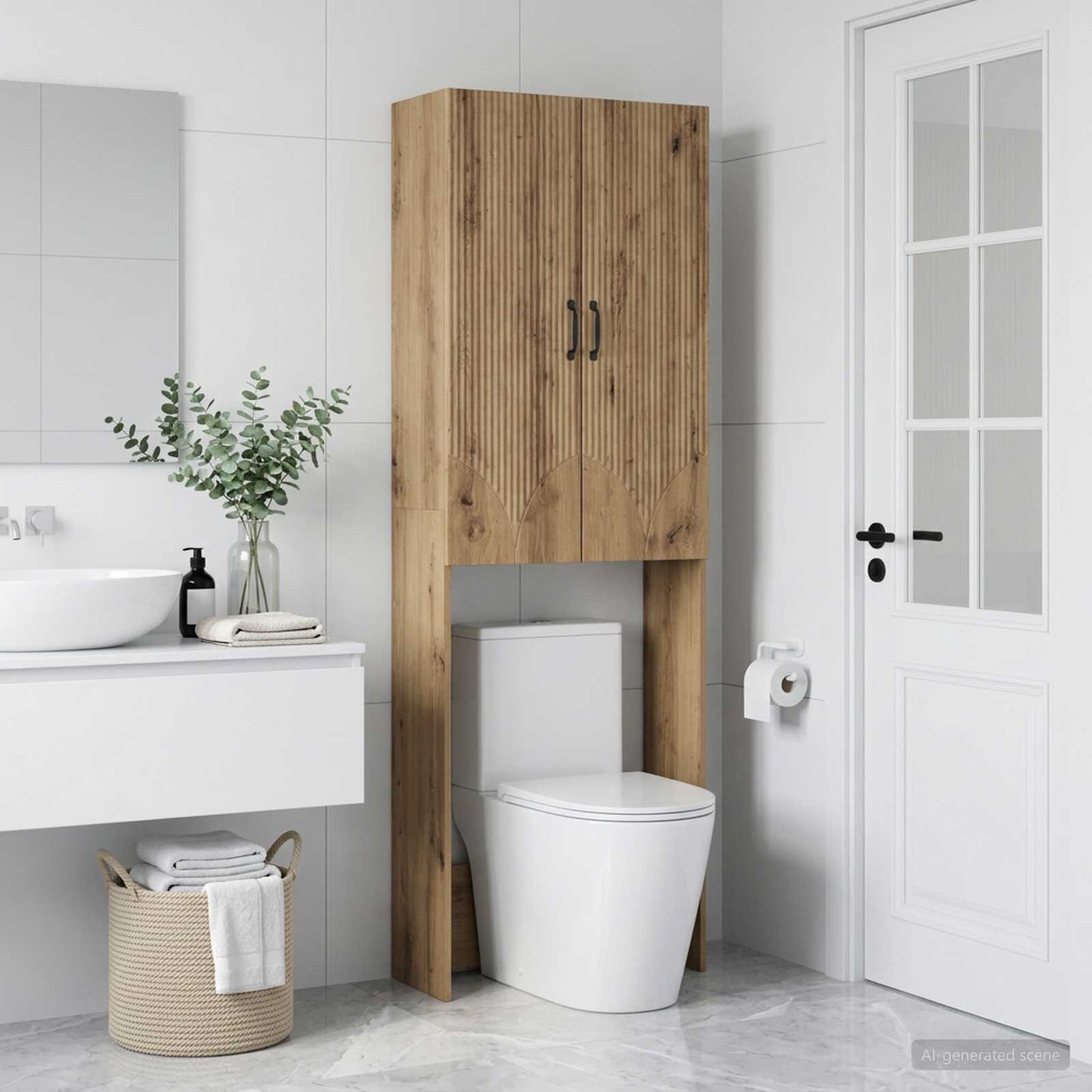 Toilettenschrank HOORN Artisan-Eiche 66 x 25,5 x 190 cm