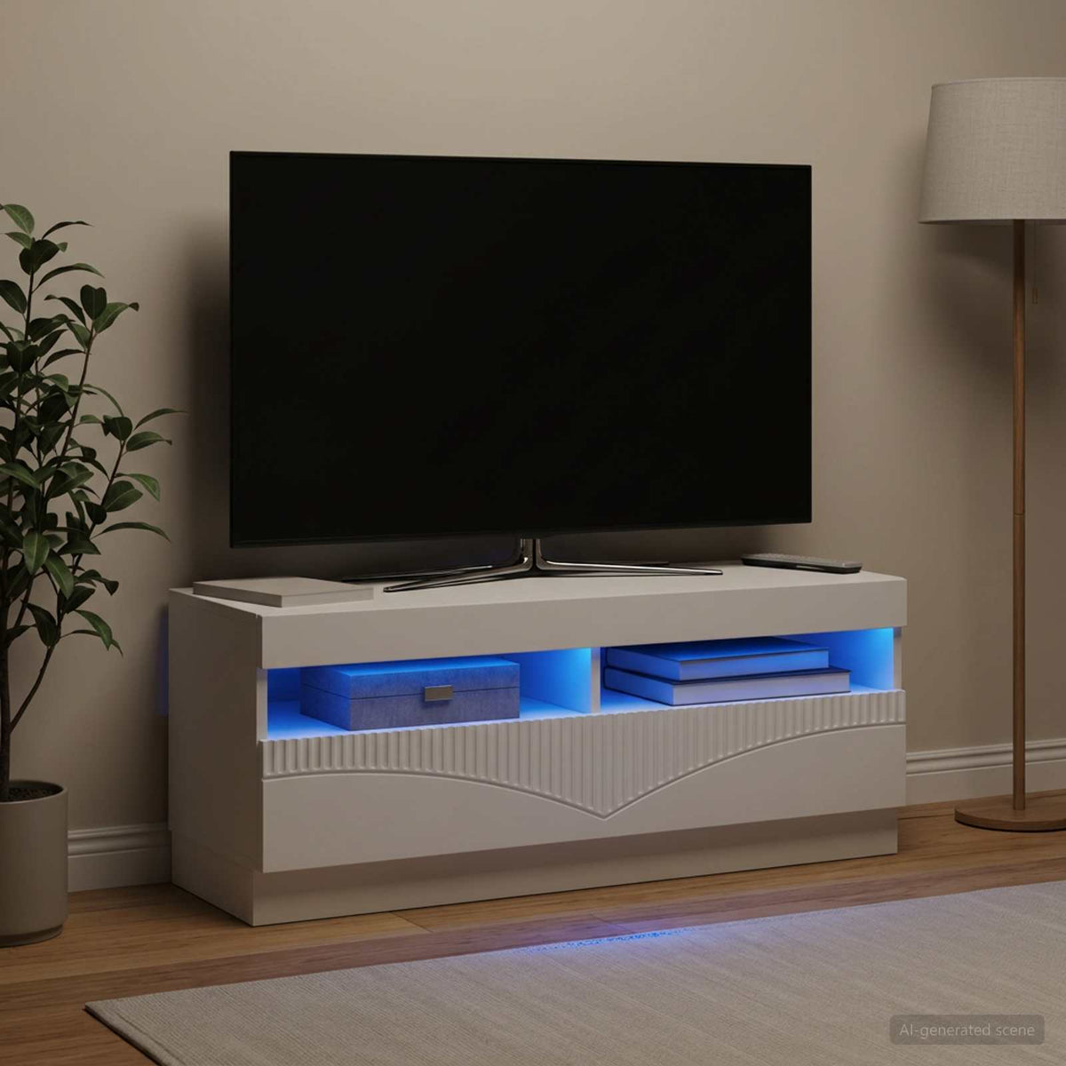 LED-TV-Schrank Weiß Holzwerkstoff